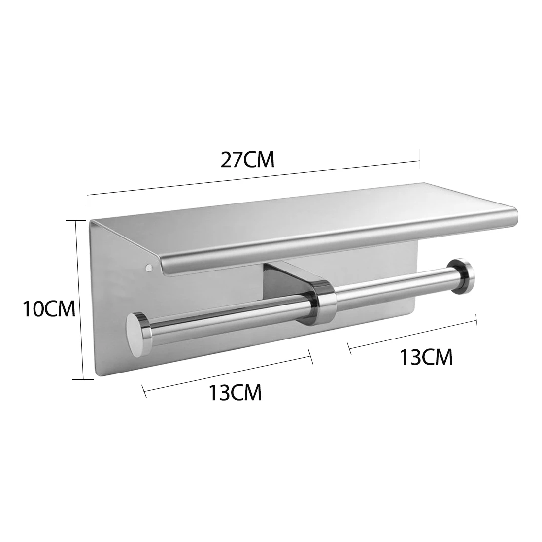 3 Traderight Toilet Paper Holder Double Roll - Silver, 3 of 7