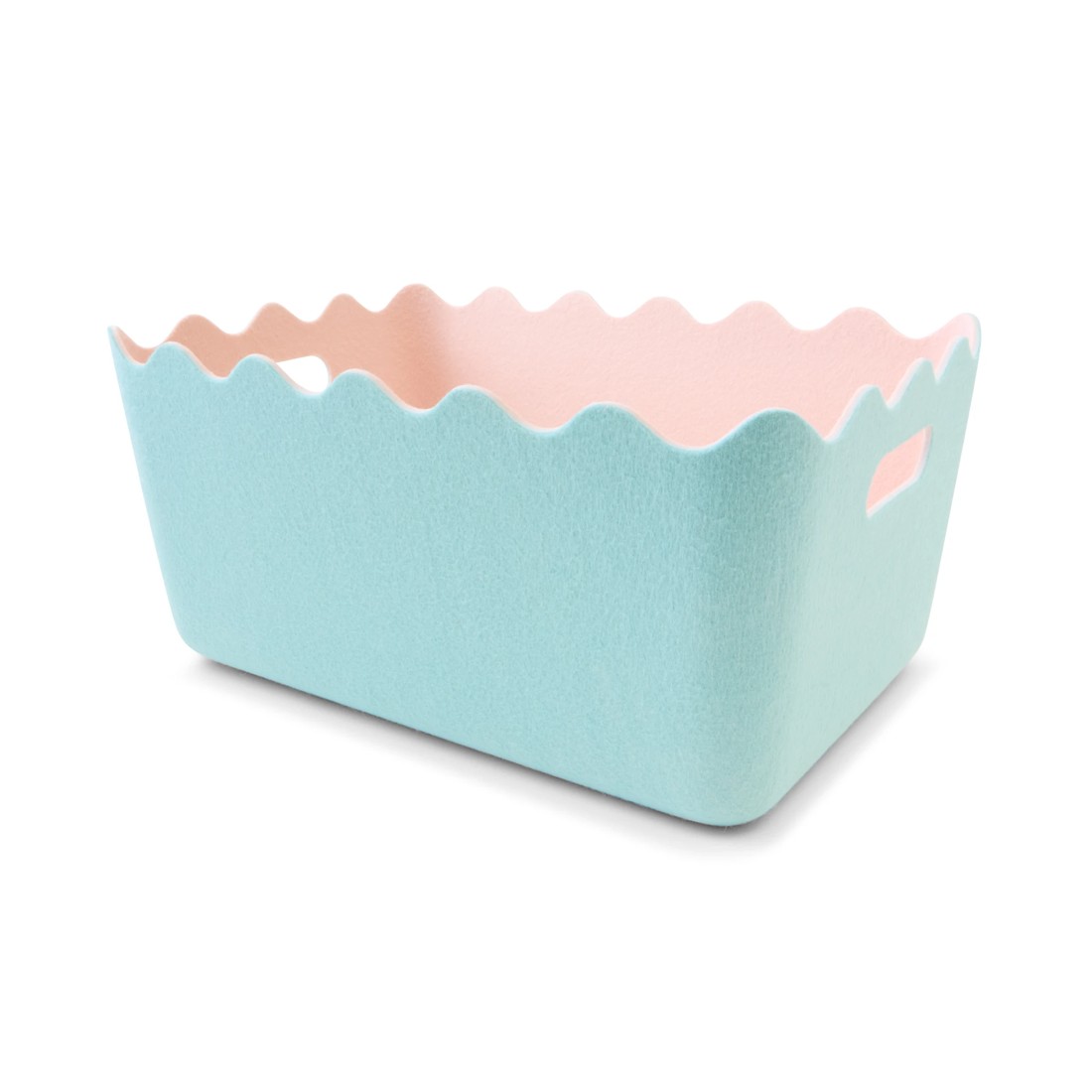 1 Two Tone Wave Felt Basket - Blue, 1 of 7