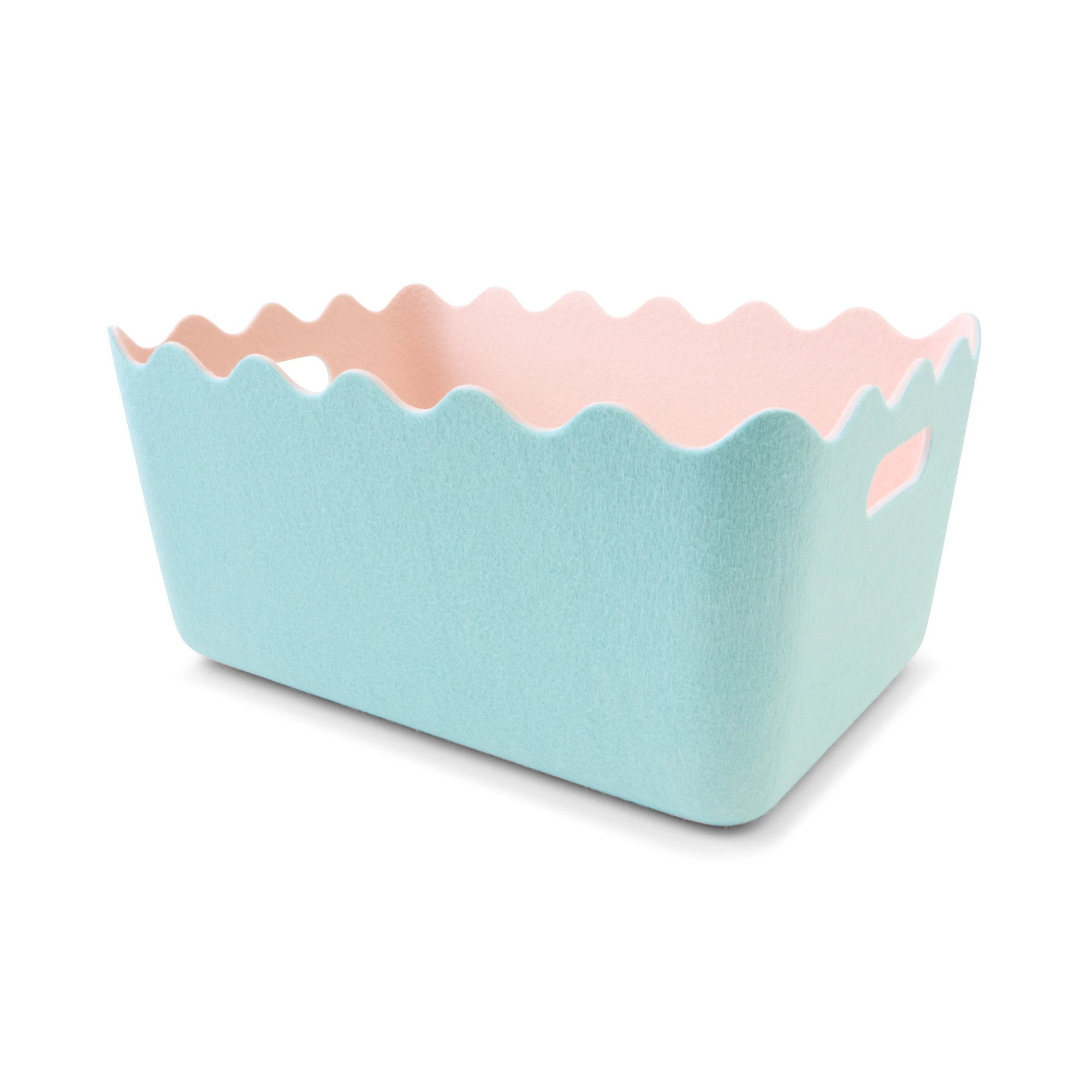 1 Two Tone Wave Felt Basket - Blue, 1 of 7