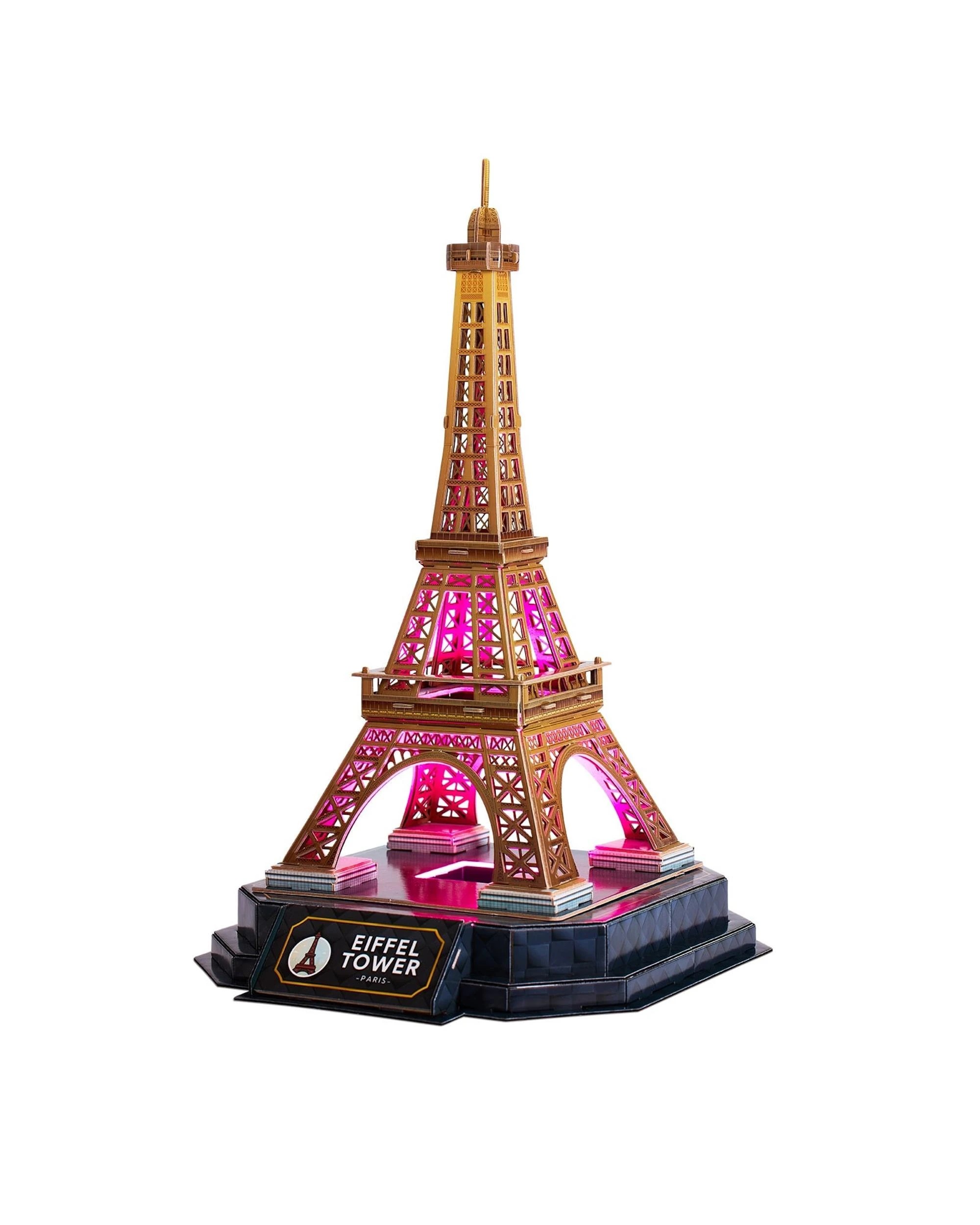 3 CubicFun LED Paris Eiffel Tower Night Edition 51 Piece 3D Puzzle Model Kit, 3 of 3