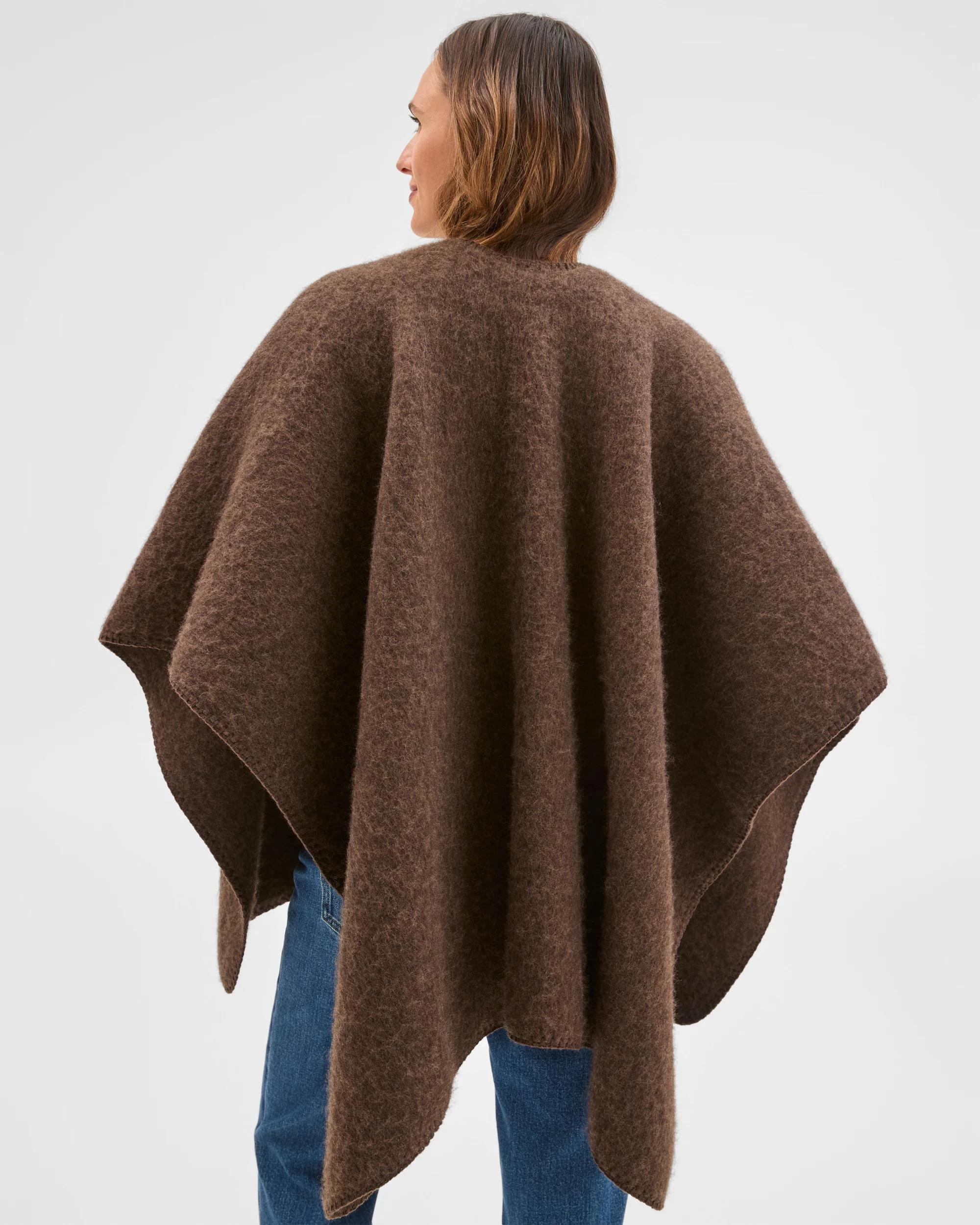 4 Target Accessories Brushed Blanket Stitch Poncho BITTER CHOCOLATE, 4 of 7