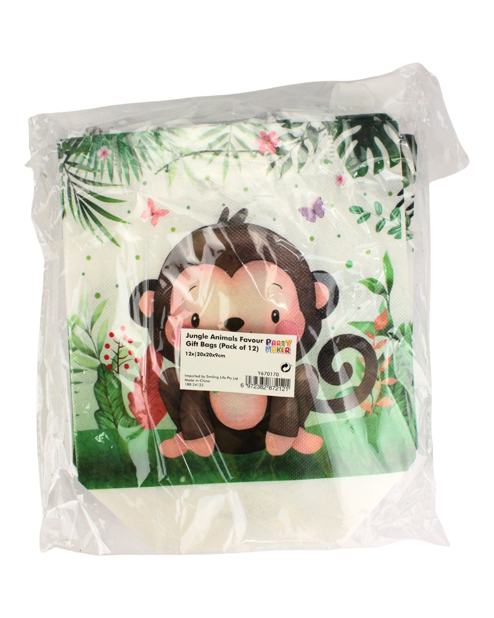3 Party Maker Jungle Animals Party Tote Bags Pack of 12 - Multi, 3 of 3
