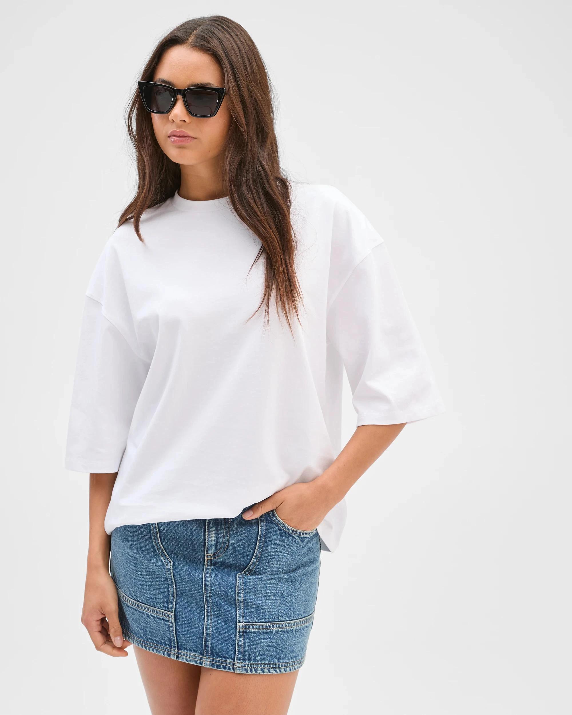 1 Lily Loves Oversized Australian Cotton T-Shirt LILY WHITE, 1 of 6