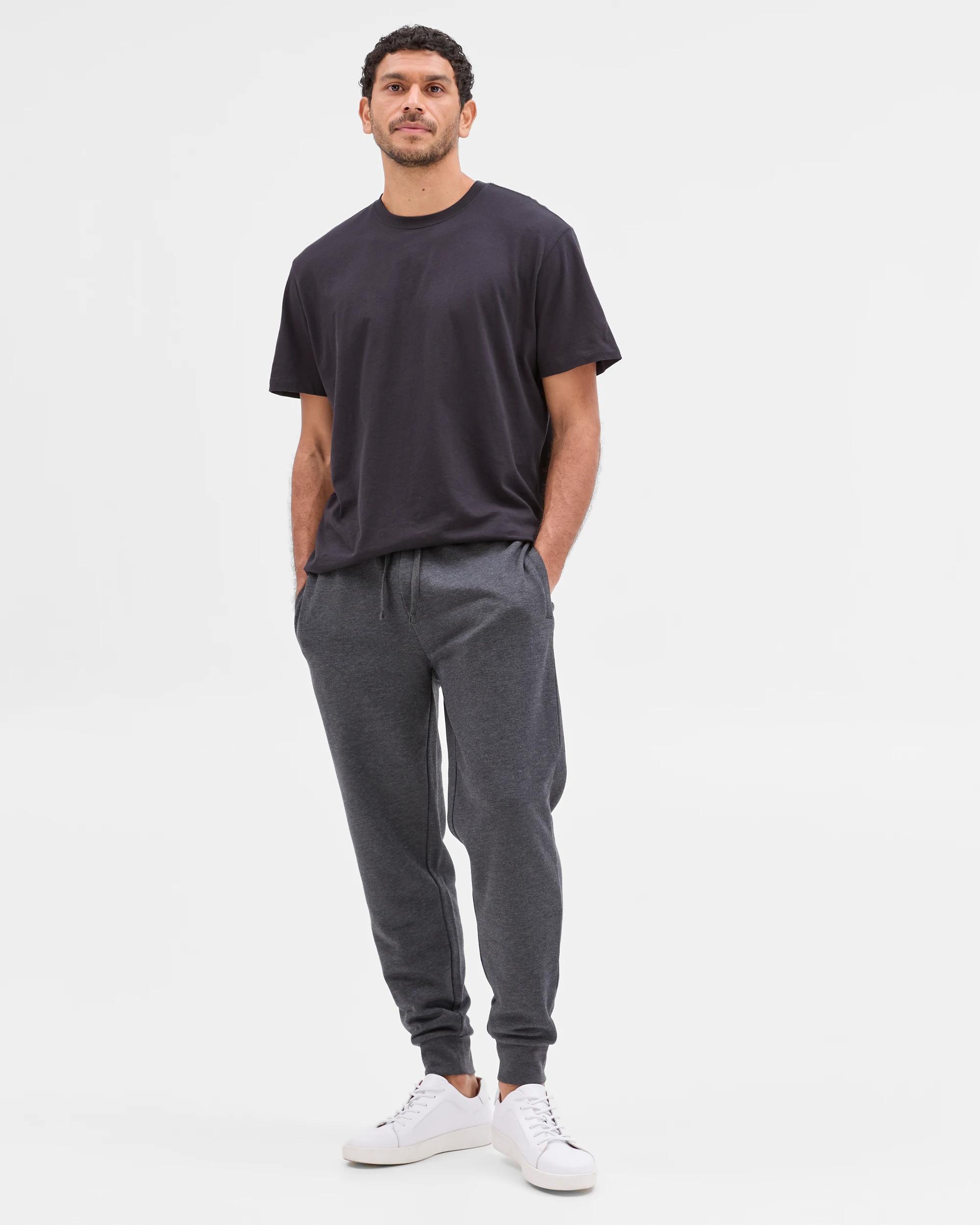 1 Target Man Australian Cotton Blend Cuffed Trackpants CHAR MARLE, 1 of 5