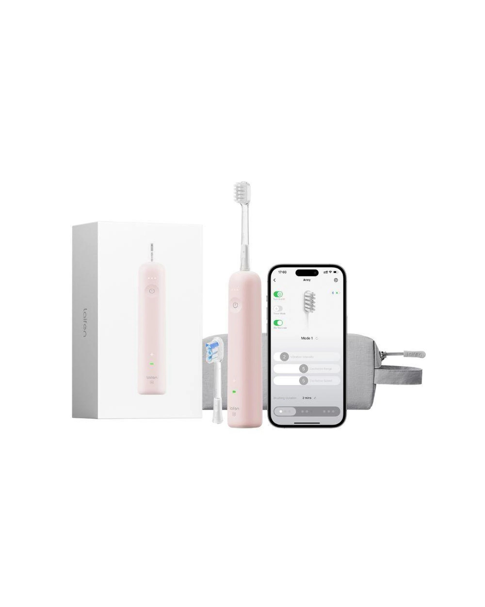 1 Laifen Wave SE Electric Toothbrush with Soft and Clean Brush Heads and Travel Bag Pink, 1 of 3