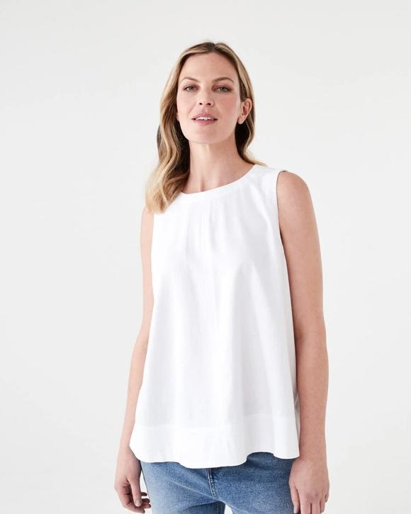 Sleeveless Linen Blend Swing Tank