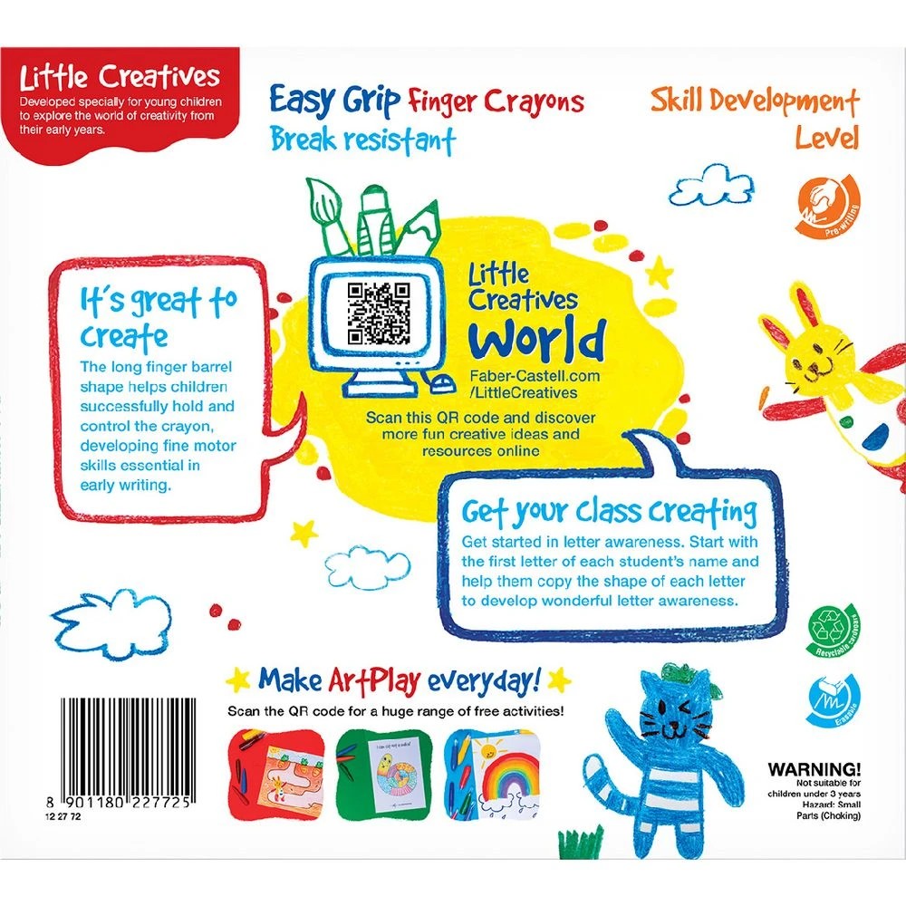 2 Faber-Castell Little Creatives Easy Grip Finger Crayons 72 Pk, 2 of 7