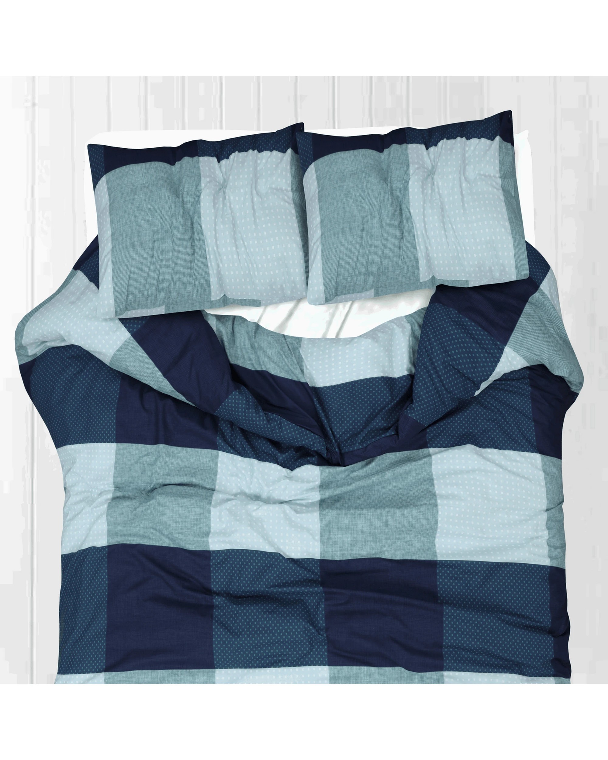 3 Amsons Pure Cotton Quilt Cover Set With Extra Standard Pillowcases - King Bed - Blue, 3 of 3