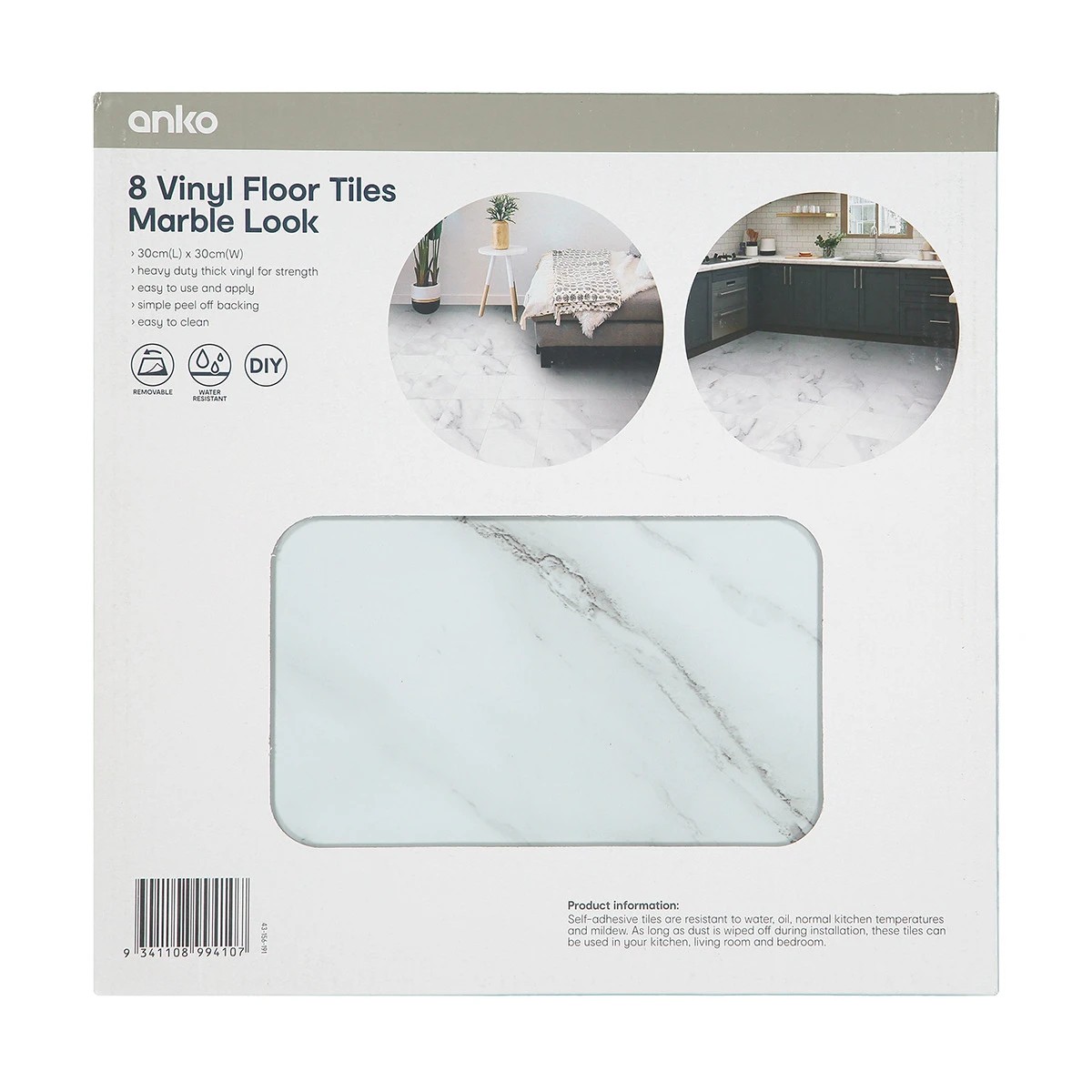 8 8 Pack Vinyl Floor Tiles - Marble Look, 8 of 9