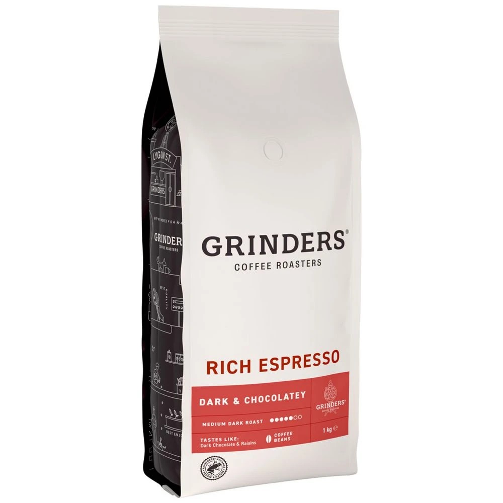 1 Grinders Rich Espresso Coffee Beans 1kg, 1 of 3
