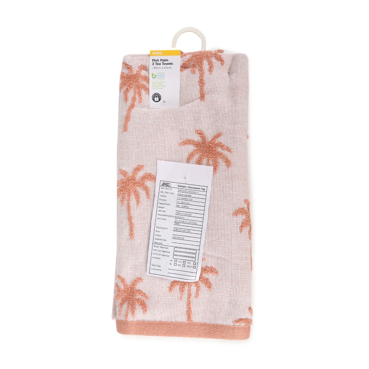 6 3 Pack Pink Palm Tea Towels, 6 of 6