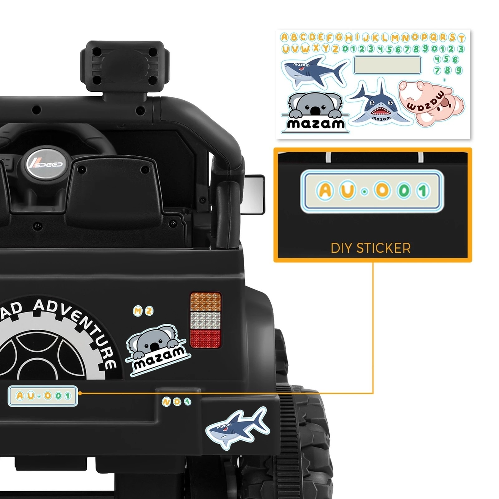 7 Mazam Kids Ride On Car Jeep 12v Electric Remote Control Toddler Toy Cars
 - Black, 7 of 10