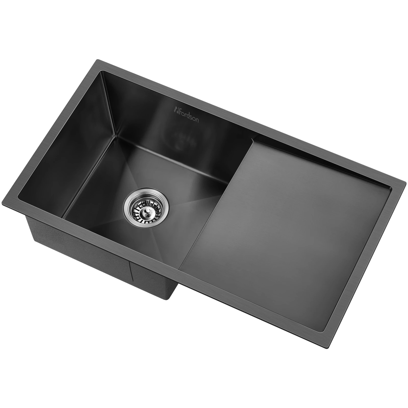 1 Alfordson Kitchen Sink 87x45cm Stainless Steel Basin Single Bowl - Black, 1 of 9