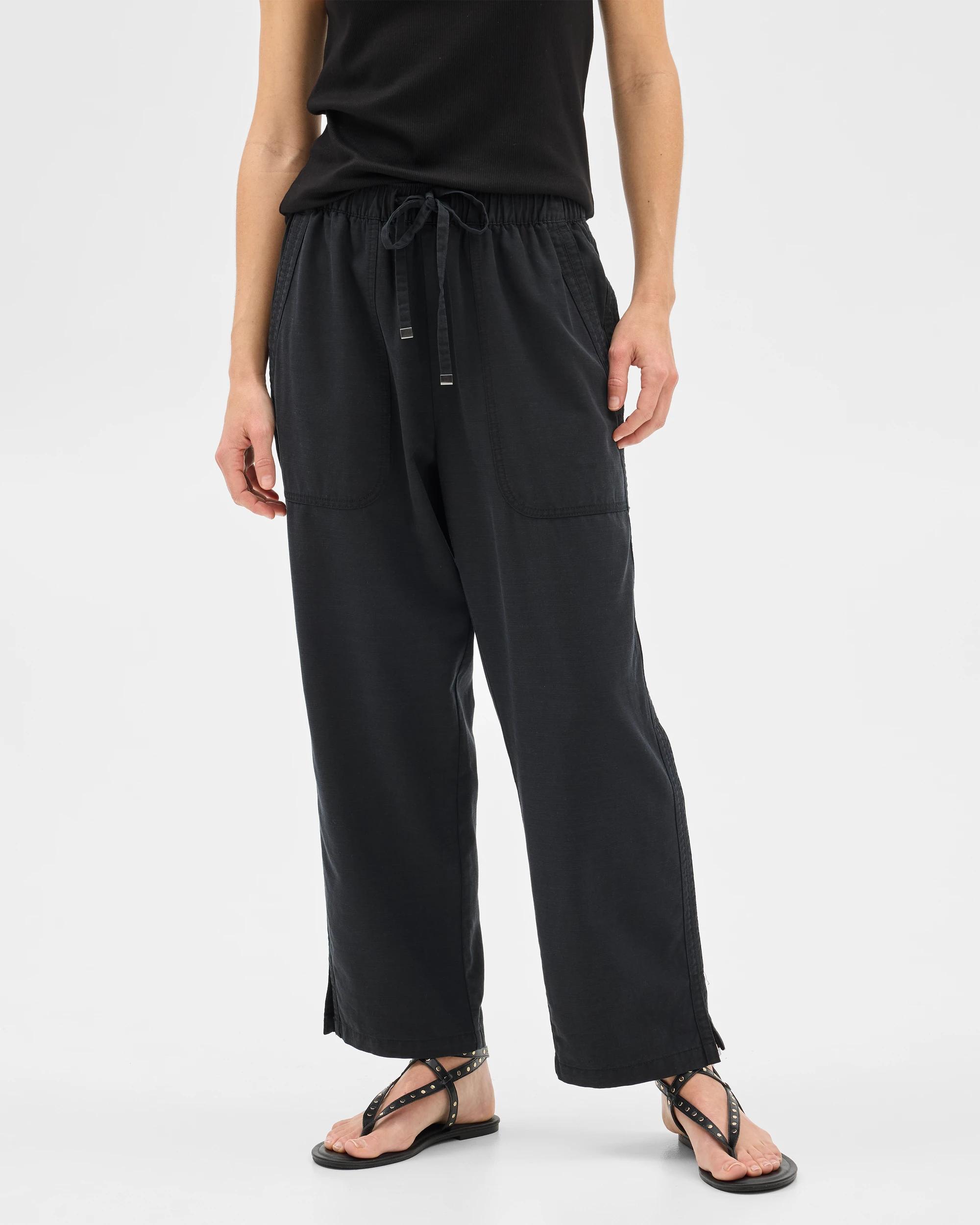 2 Target Straight Slub Pants BLACK, 2 of 7