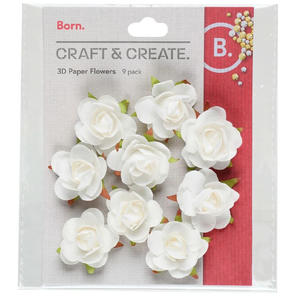 1 Born 3D Paper Flowers White, 1 of 1
