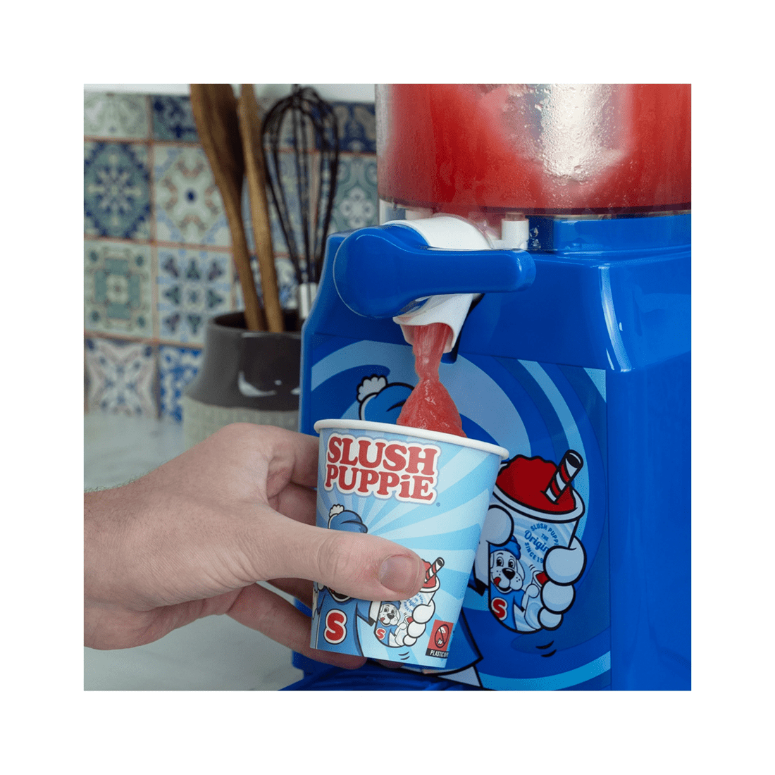 6 Slush Puppie Slushie Maker Machine 1L Compact Countertop Foot Pedal Party
 - blue, 6 of 8