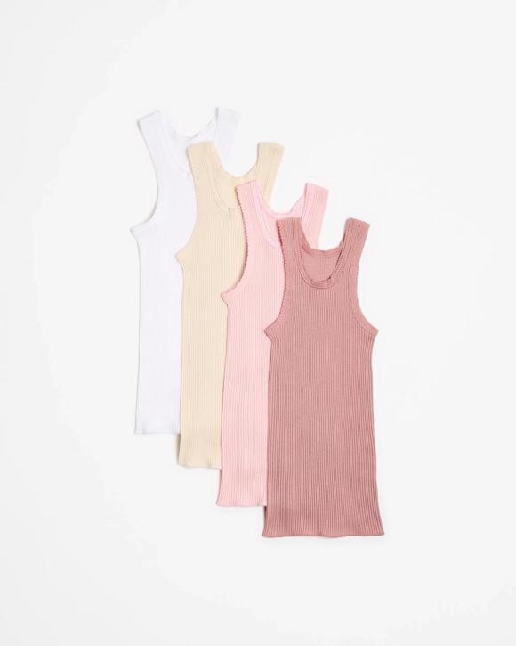 Bonds Baby Singlets 4 Pack - Pinks/White