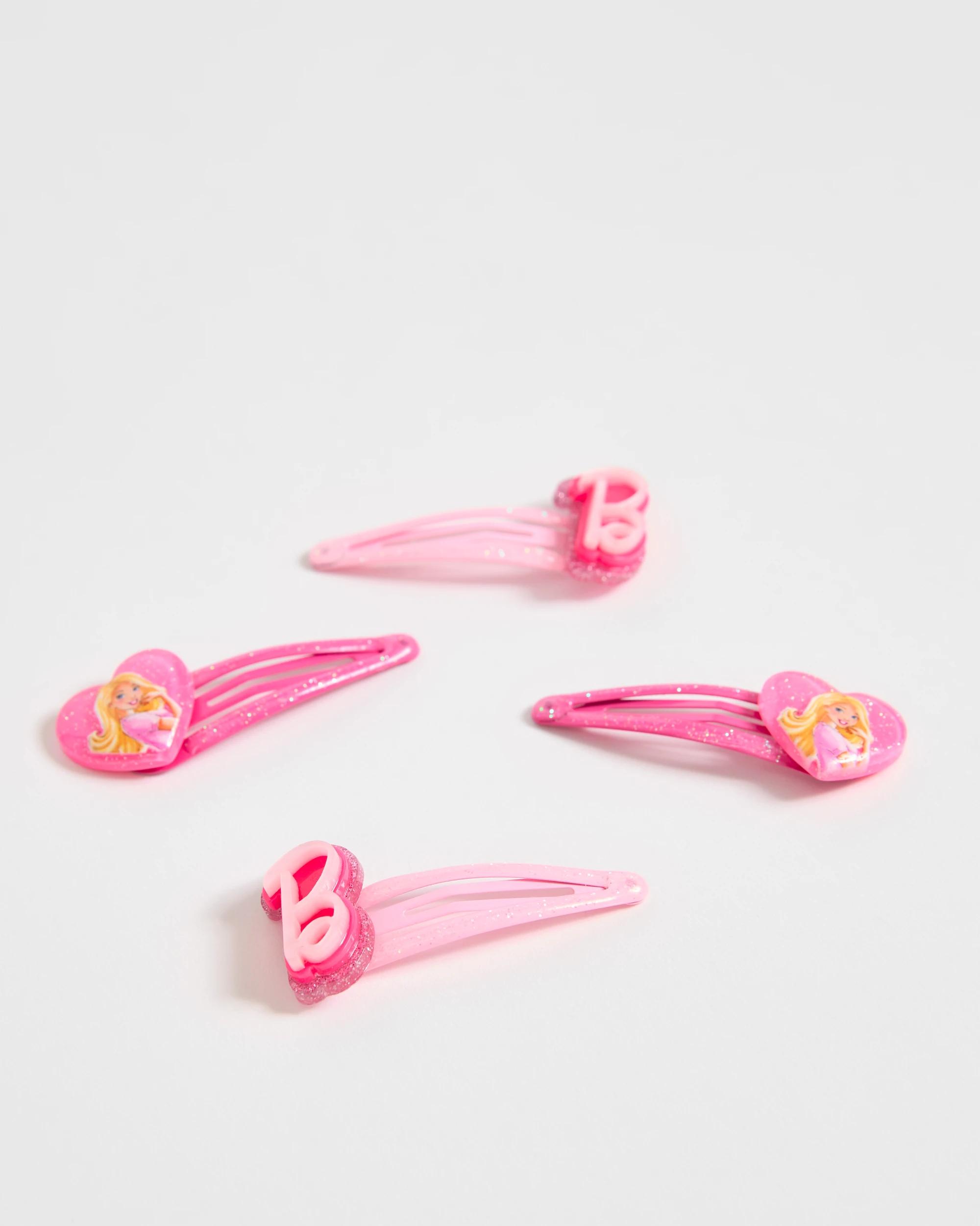 2 Barbie 4 Pack Icons Snap Hair Clips PINK, 2 of 3
