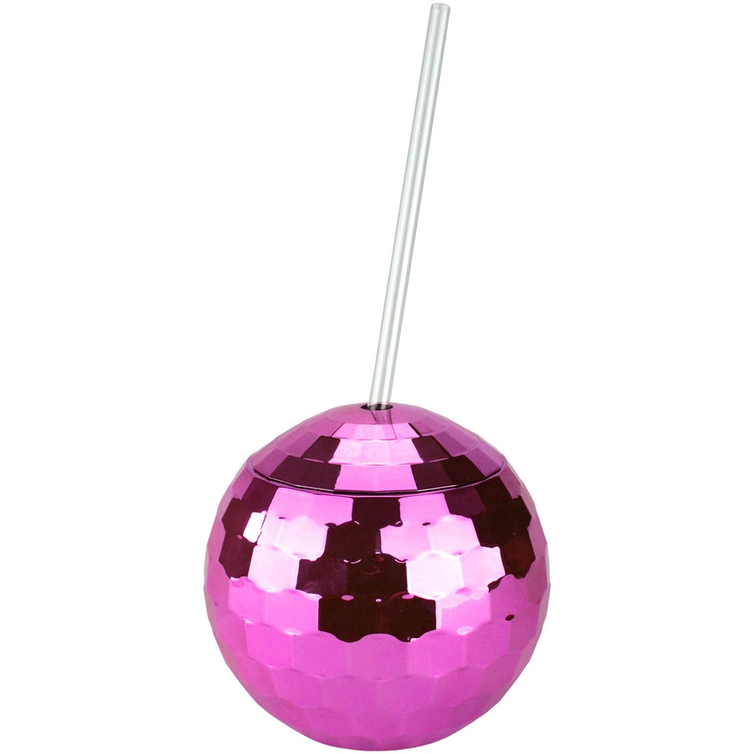 1 Party Maker Pink Disco Ball Novelty Cup with Straw, 1 of 3