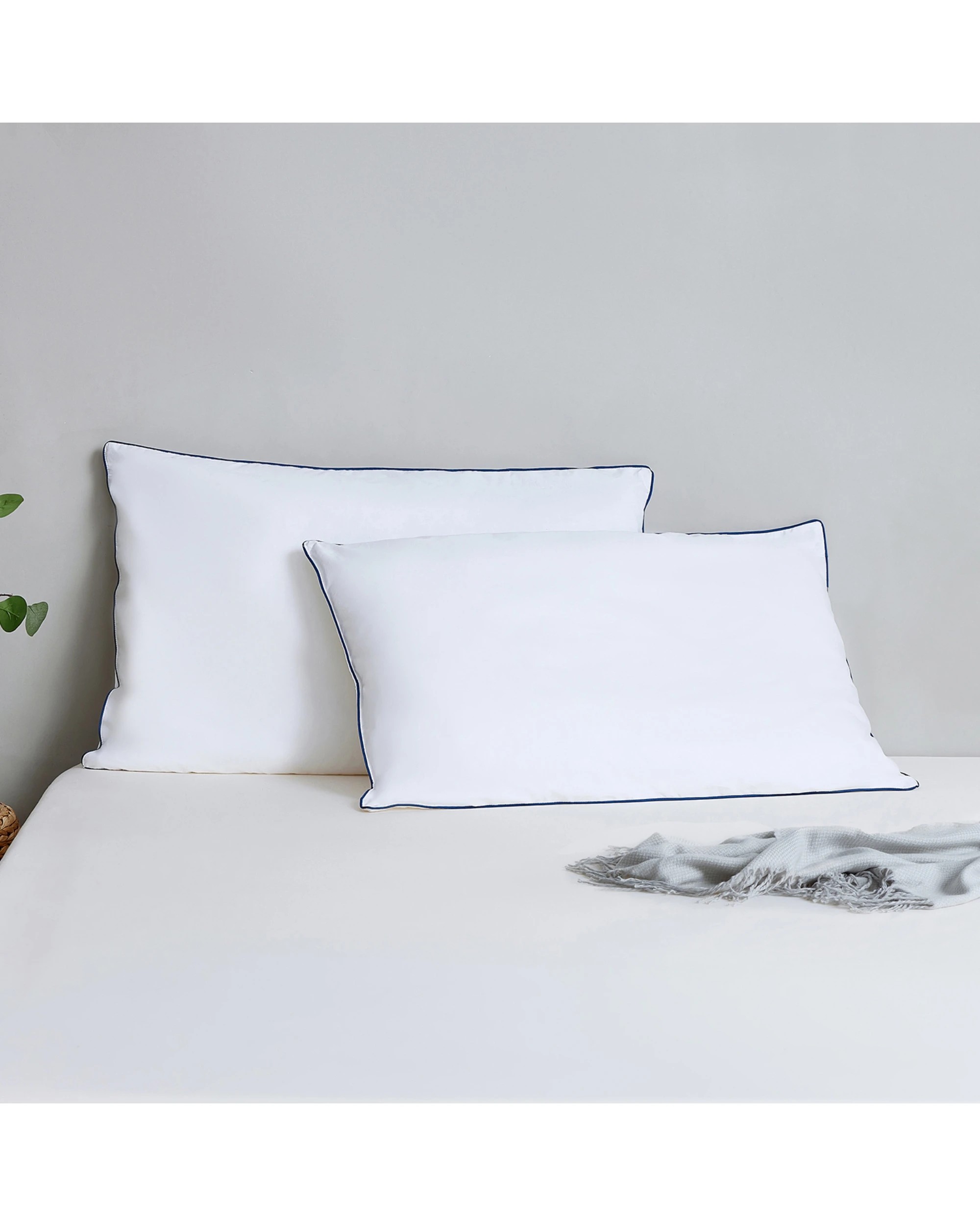 1 Dreamaker Sleep Form Low & Firm Profile Standard Pillow Twin Pack 48x73cm - White, 1 of 9