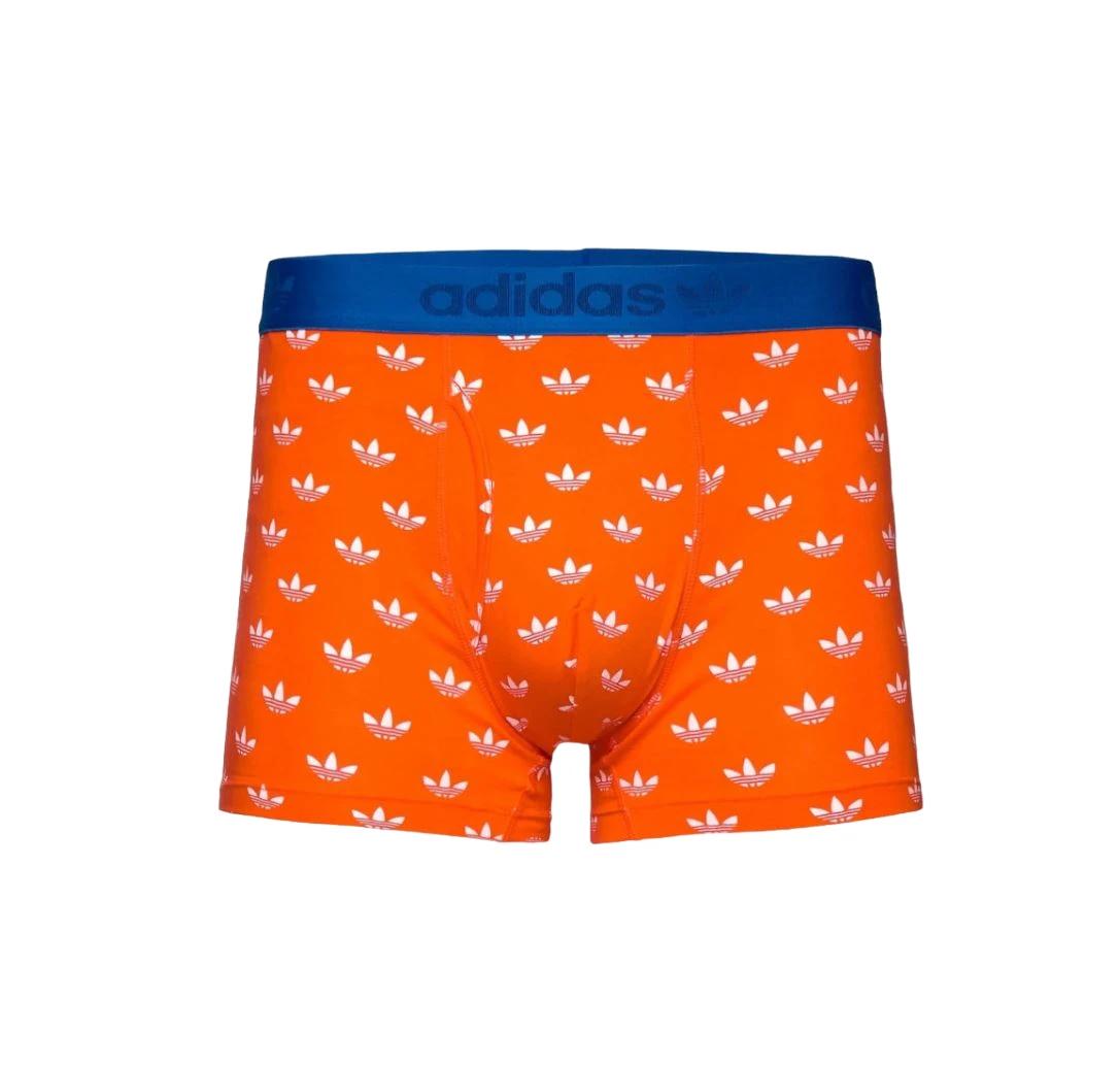 4 Adidas 3 Pack Mens Multi Coloured Trunks Cotton Flex Comfort Everyday Underwear ORANGE MULTI, 4 of 7