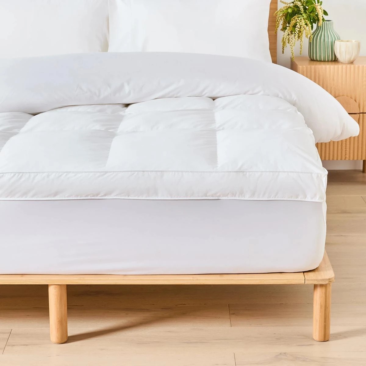 2 1500GSM Ball Fibre Mattress Topper - Queen Bed, White, 2 of 6