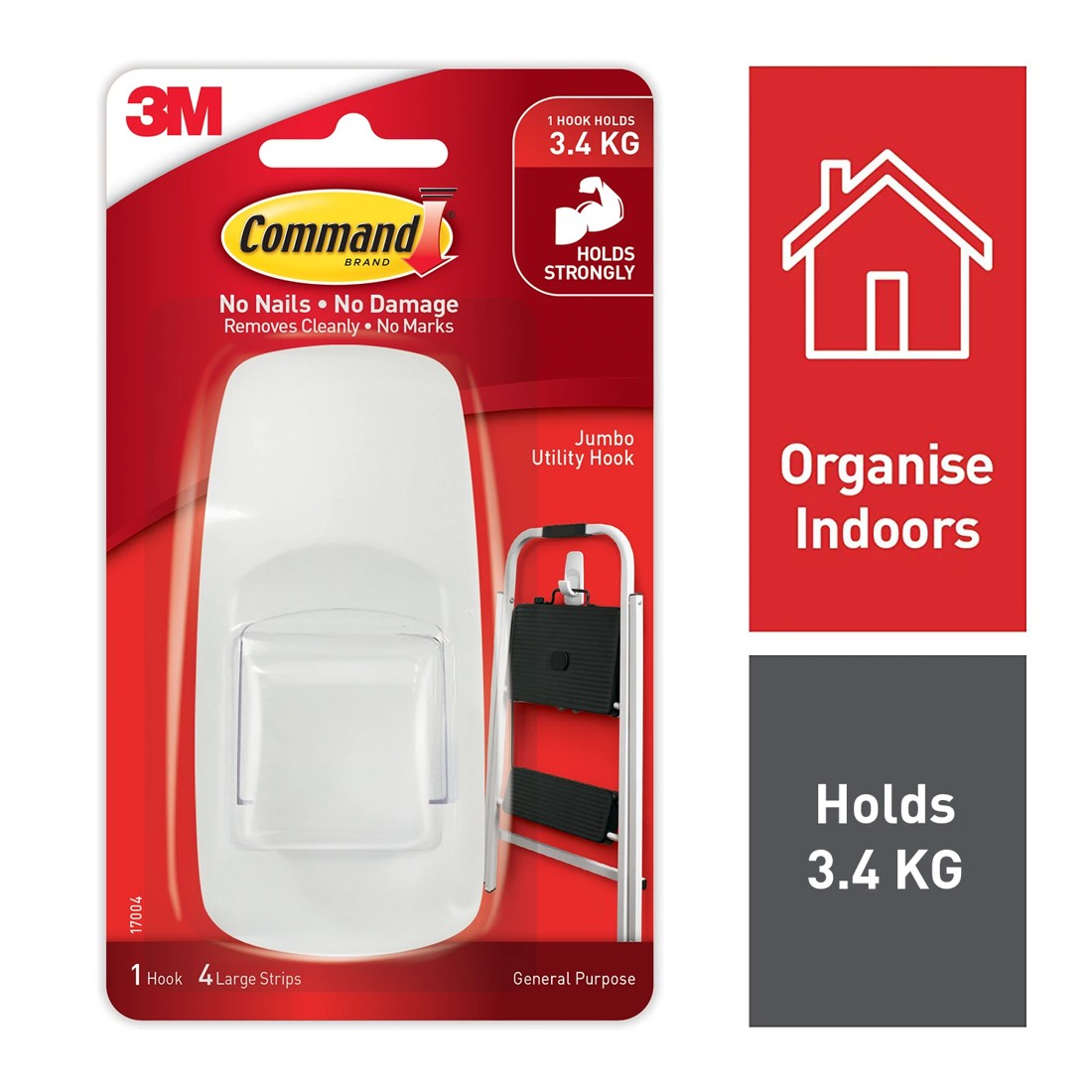 1 3M Command Mounting Hook Jumbo - White, 1 of 5