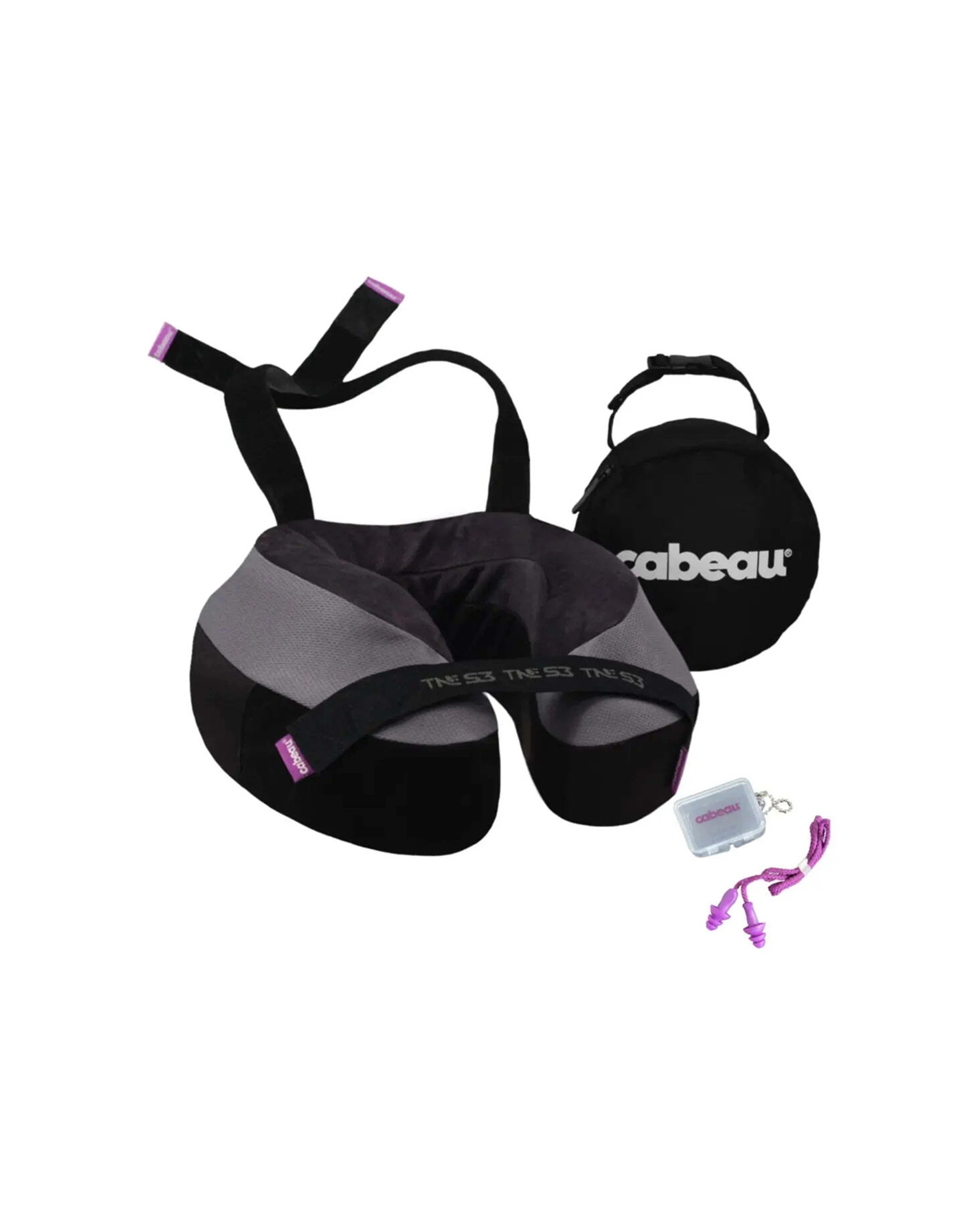1 Cabeau The Necks Evolution S3 Memory Foam Neck Travel Pillow With Chin Support - Grey, 1 of 2