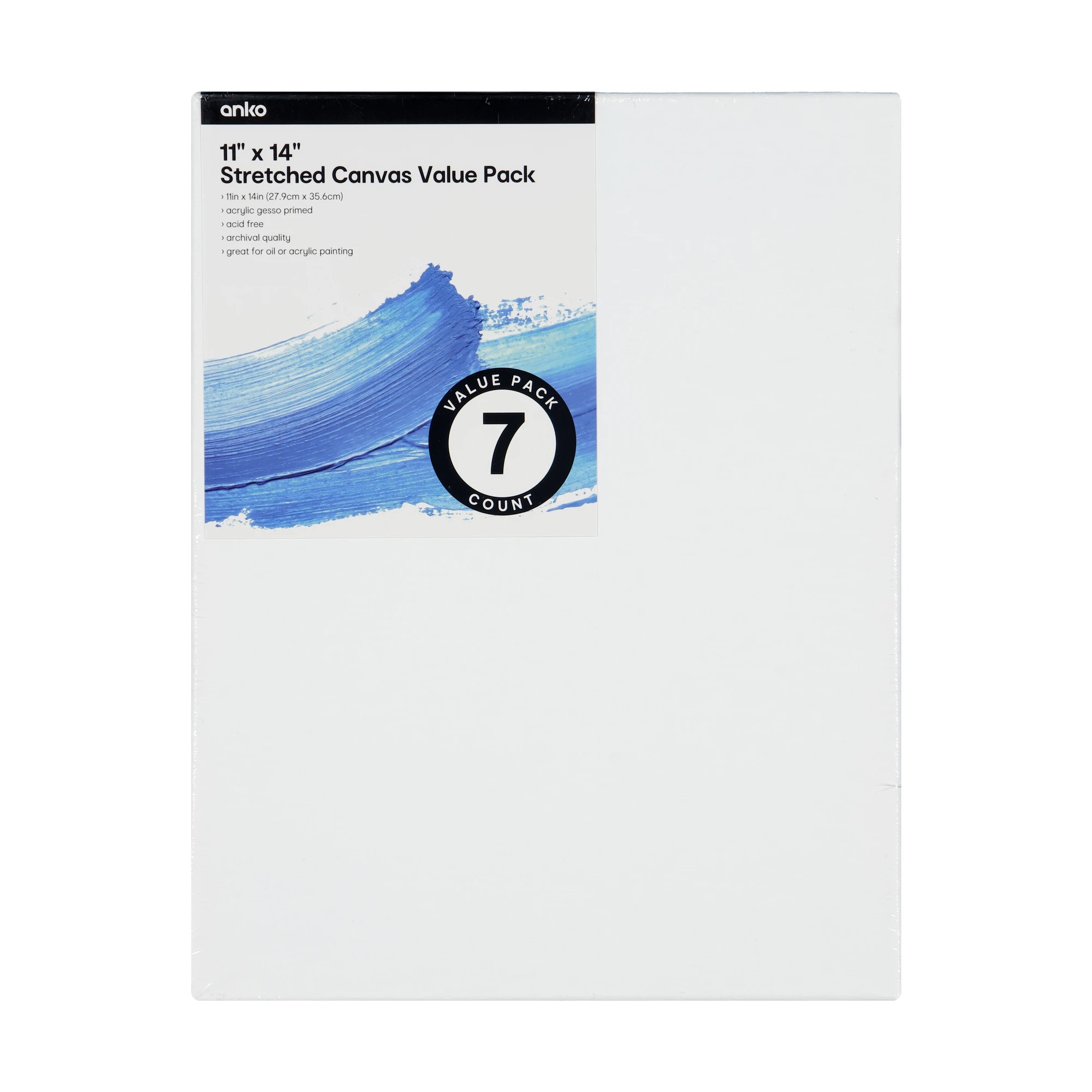 1 7 Pack 11in. x 14in. Stretched Canvas Value Pack, 1 of 4