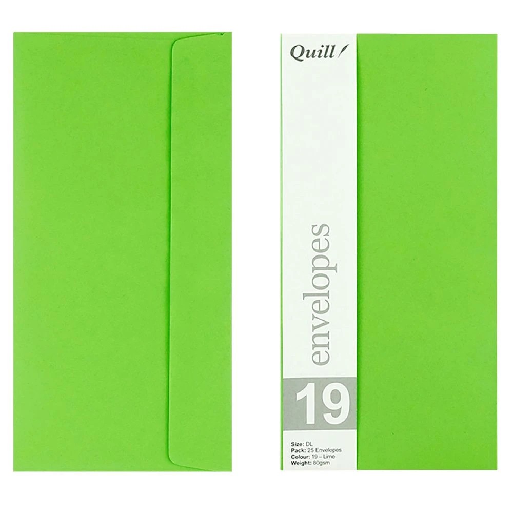 3 Quill DL Envelopes Lime 25 Pack, 3 of 6