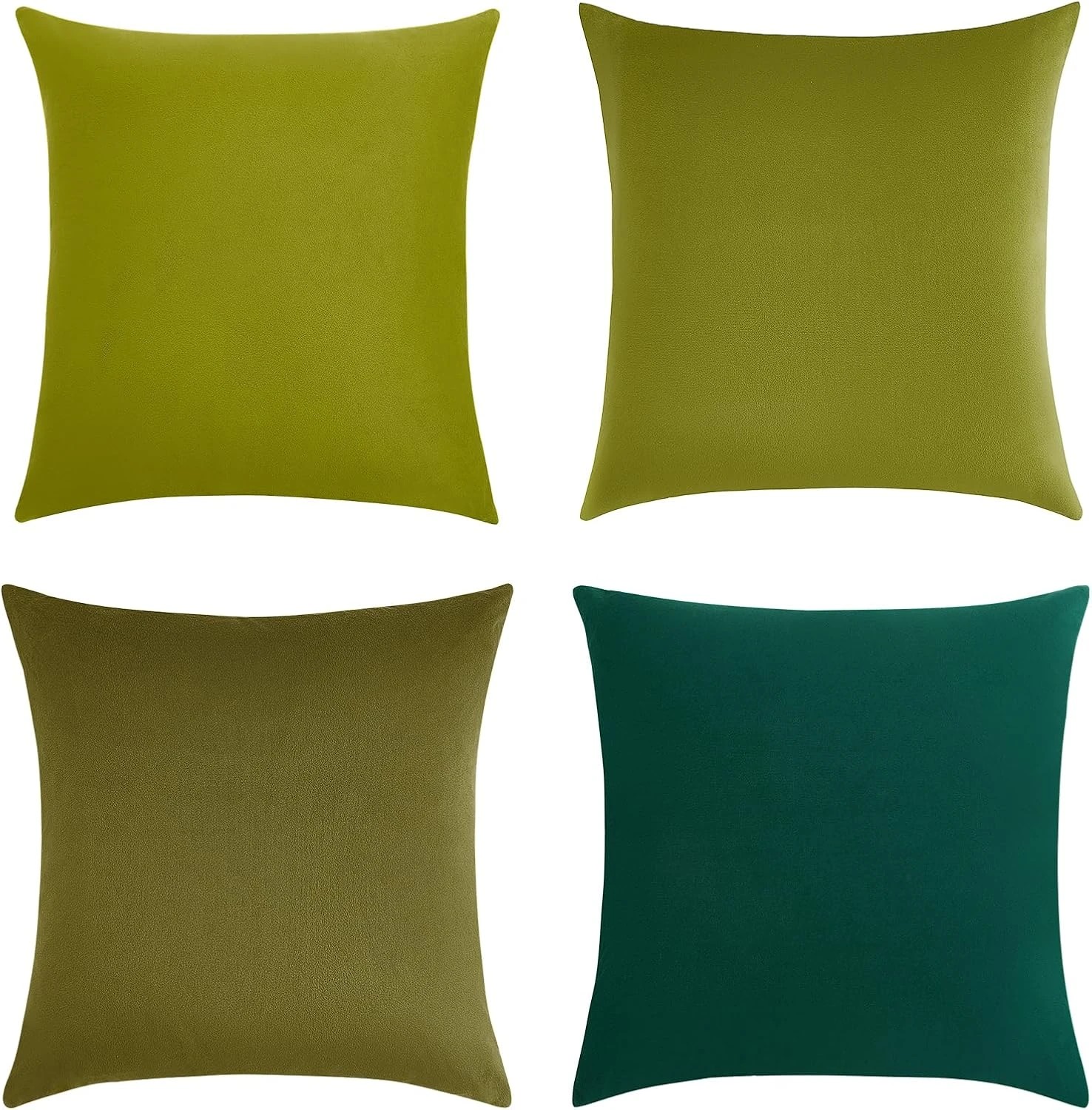 4 Gioia Casa 4-Pack Velvet Cushion Covers 45x45cm Mix - Green, 4 of 4