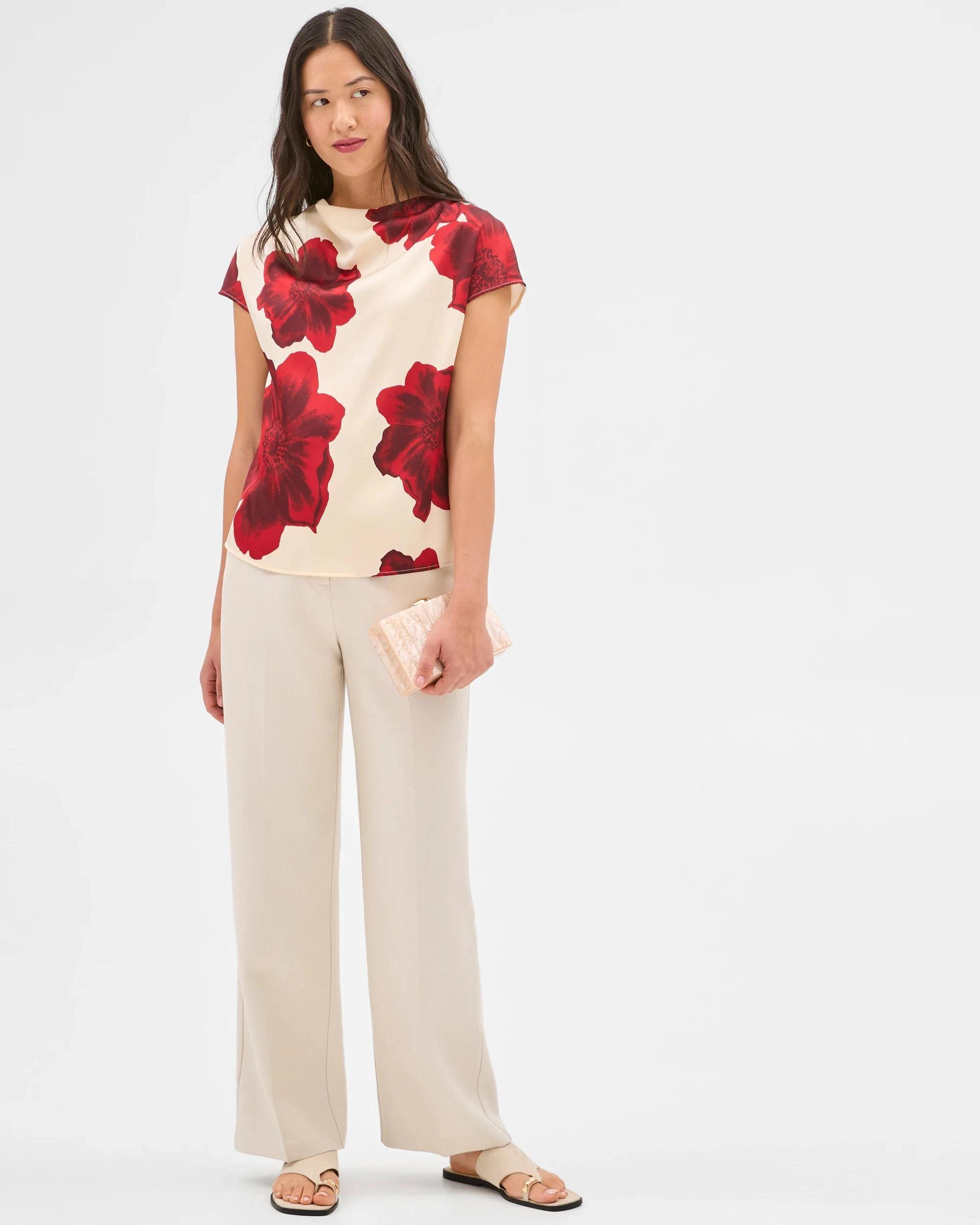 2 Soft Drape Blouse - Preview CRIMSON FLORAL, 2 of 6