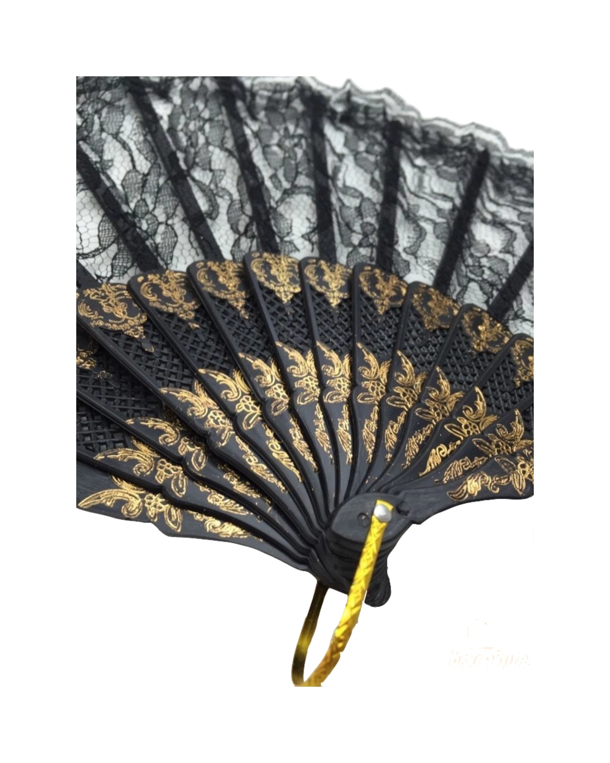 2 BR Costumes Hand Folding Lace Fan for Weddings and Parties, 2 of 3