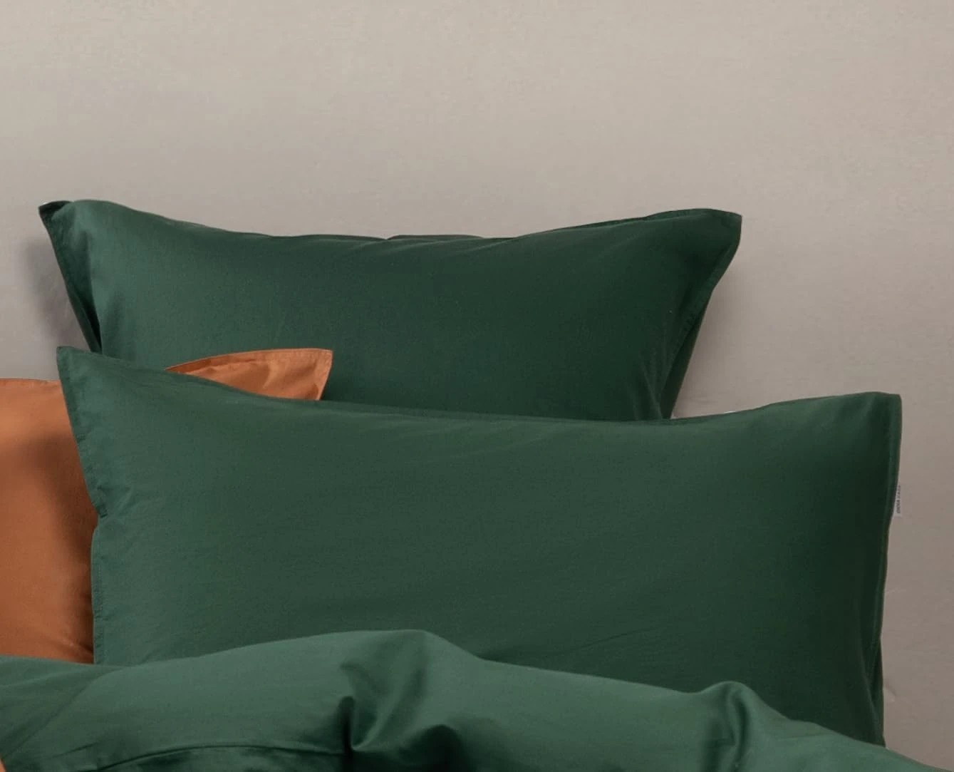 1 Gioia Casa 2-Pack Vintage Washed Cotton Standard Pillowcases Hypoallergenic - Forest Green, 1 of 3