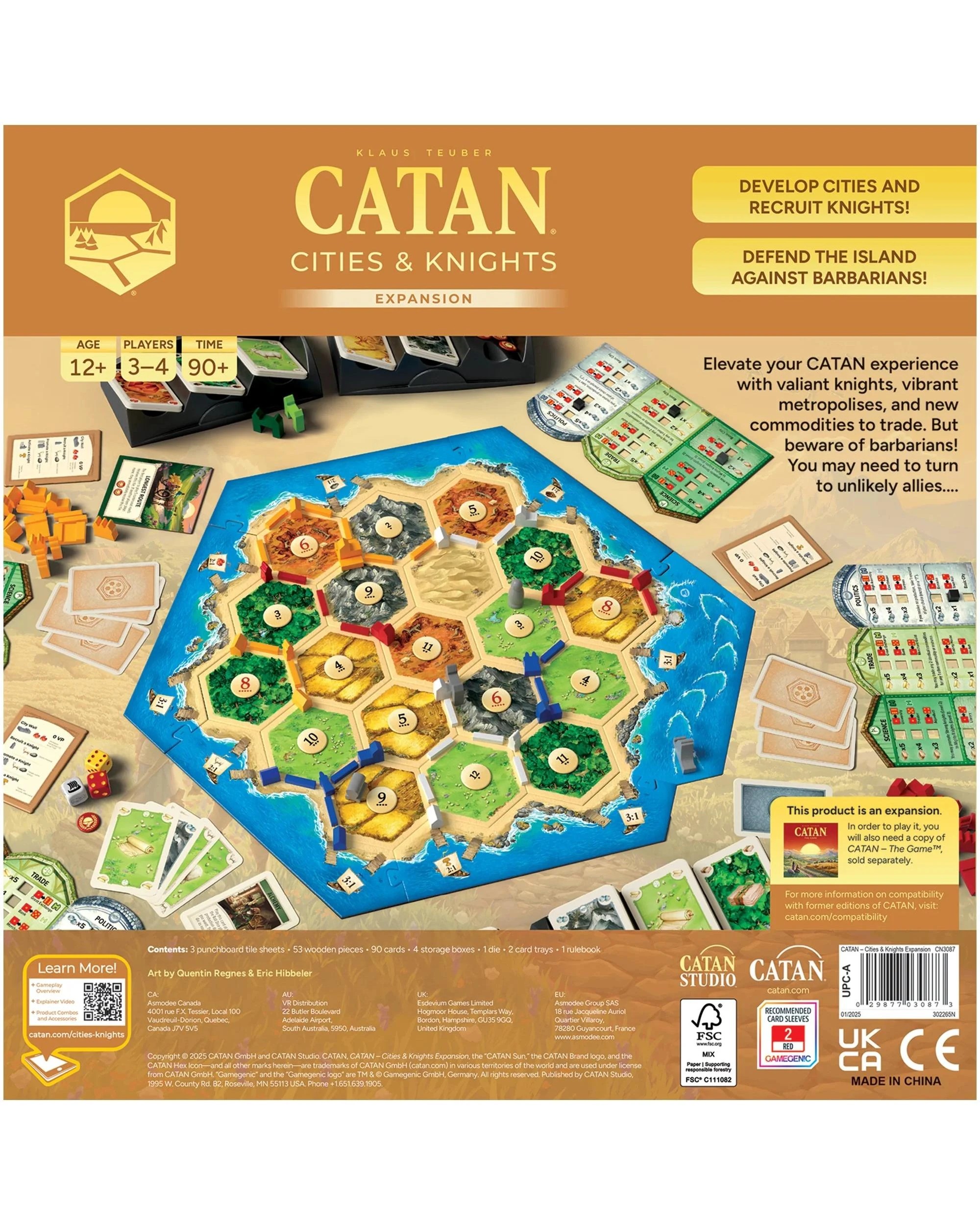 3 Catan 6th Edition: Cities and Knights Expansion Board Game, 3 of 3