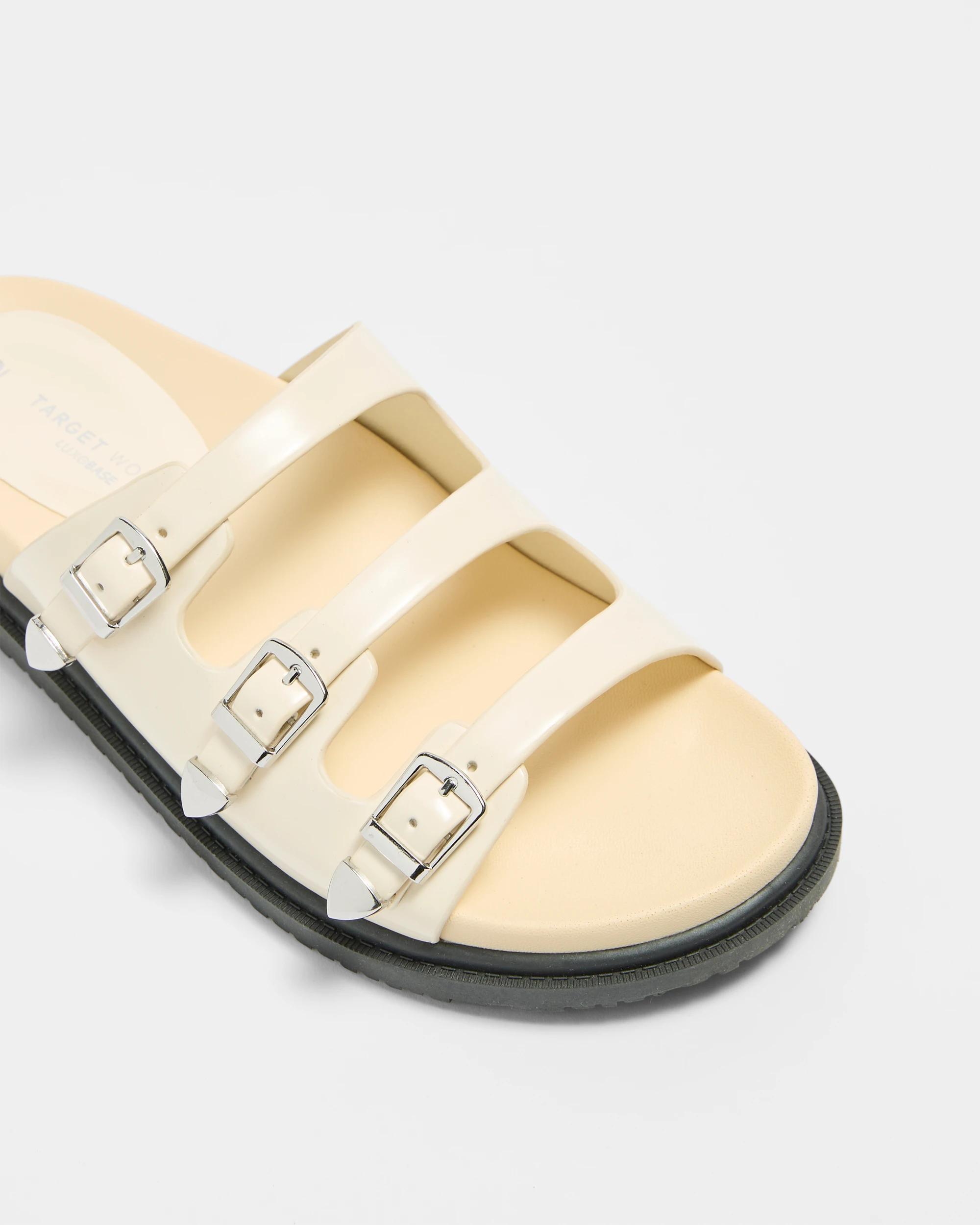 2 Target Womens Triple Strap Flat Sandal - Cyprus IVORY PATENT, 2 of 3