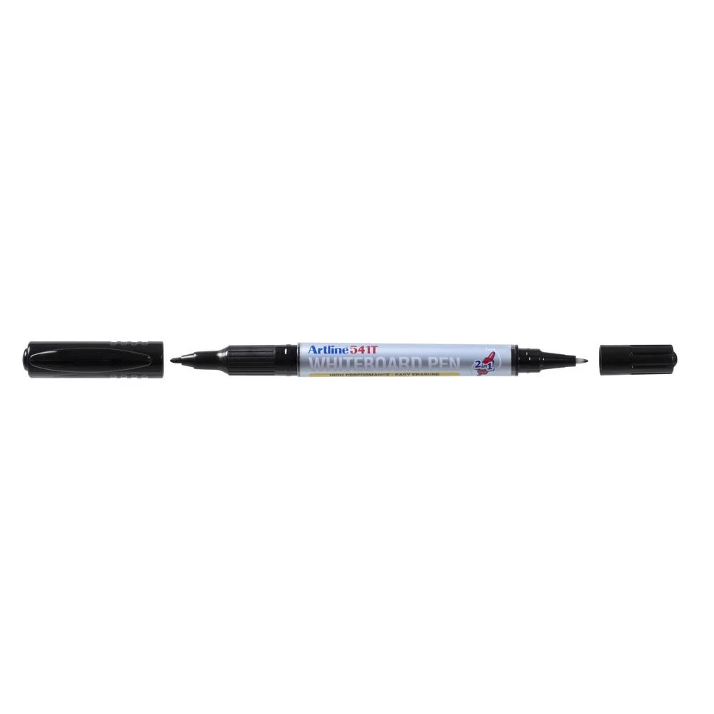 2 Artline 541T Dual Nib Whiteboard Markers 2 Pack Black, 2 of 5