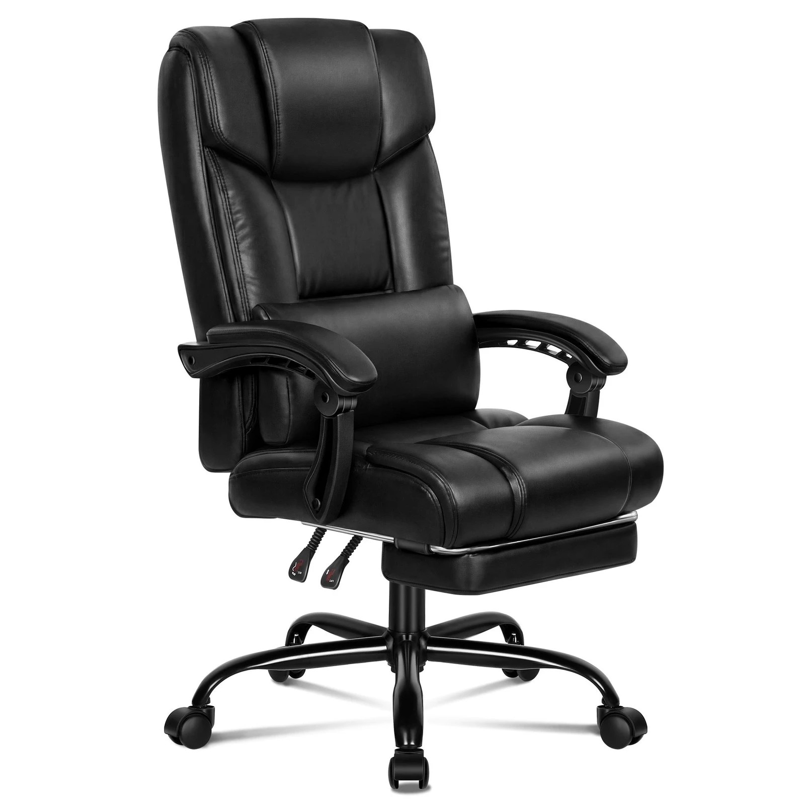 1 Alfordson Office Chair Executive Computer Gaming PU Leather Seat Recliner - Black, 1 of 10