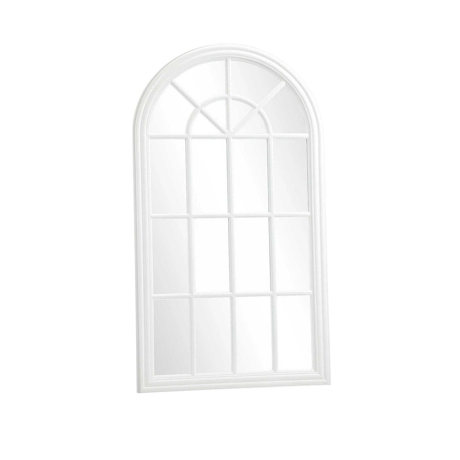 1 Oikiture Window Mirror Arched Wall Mirrors Decor 76x51cm Wooden
 - White, 1 of 9