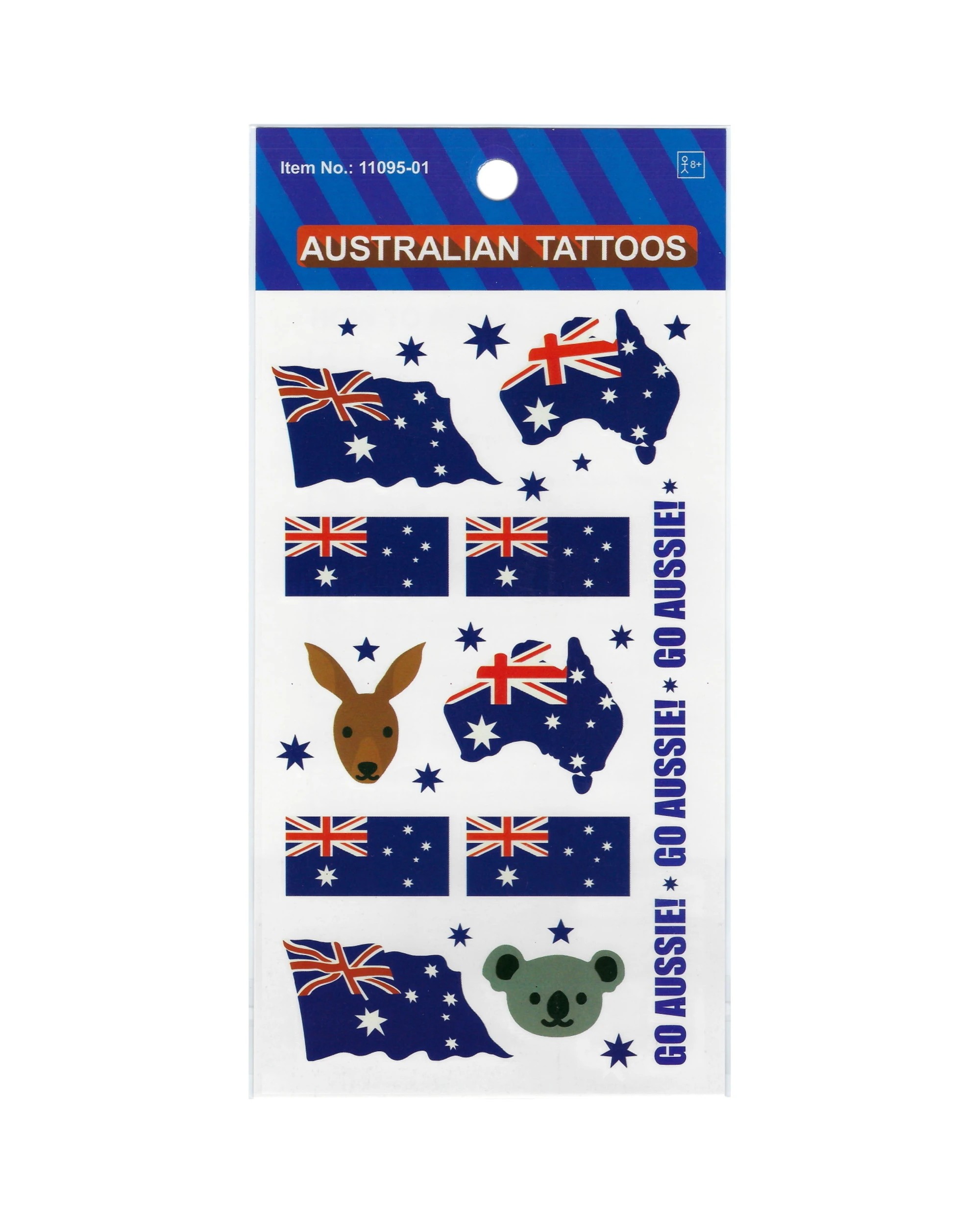 1 Partyrama Australia Themed Tattoos Flags and Animals 1 Sheet, 1 of 1