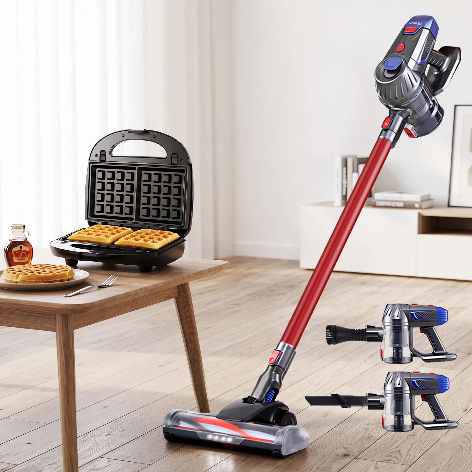 3 Devanti K7 Cordless Stick Vacuum Cleaner plus 3-in-1 Sandwich Maker - Multi, 3 of 9
