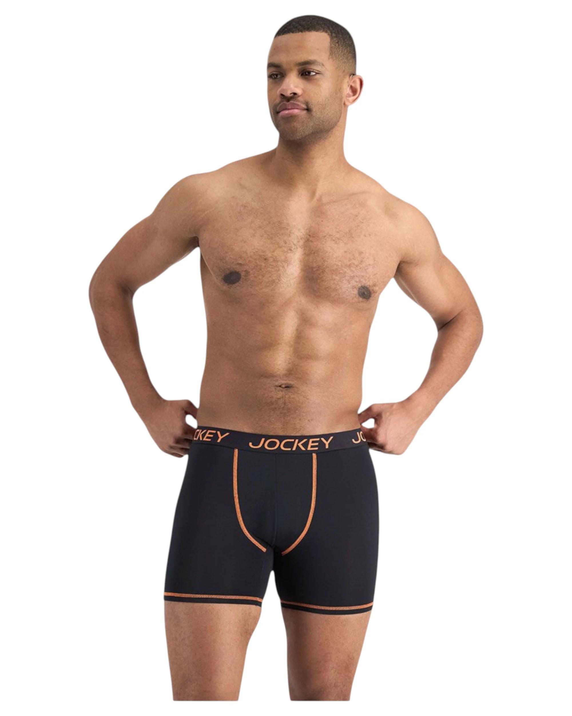 2 Jockey 4 Pack Mens Performance Active Midway Micro Trunks Underwear BLACK, 2 of 5