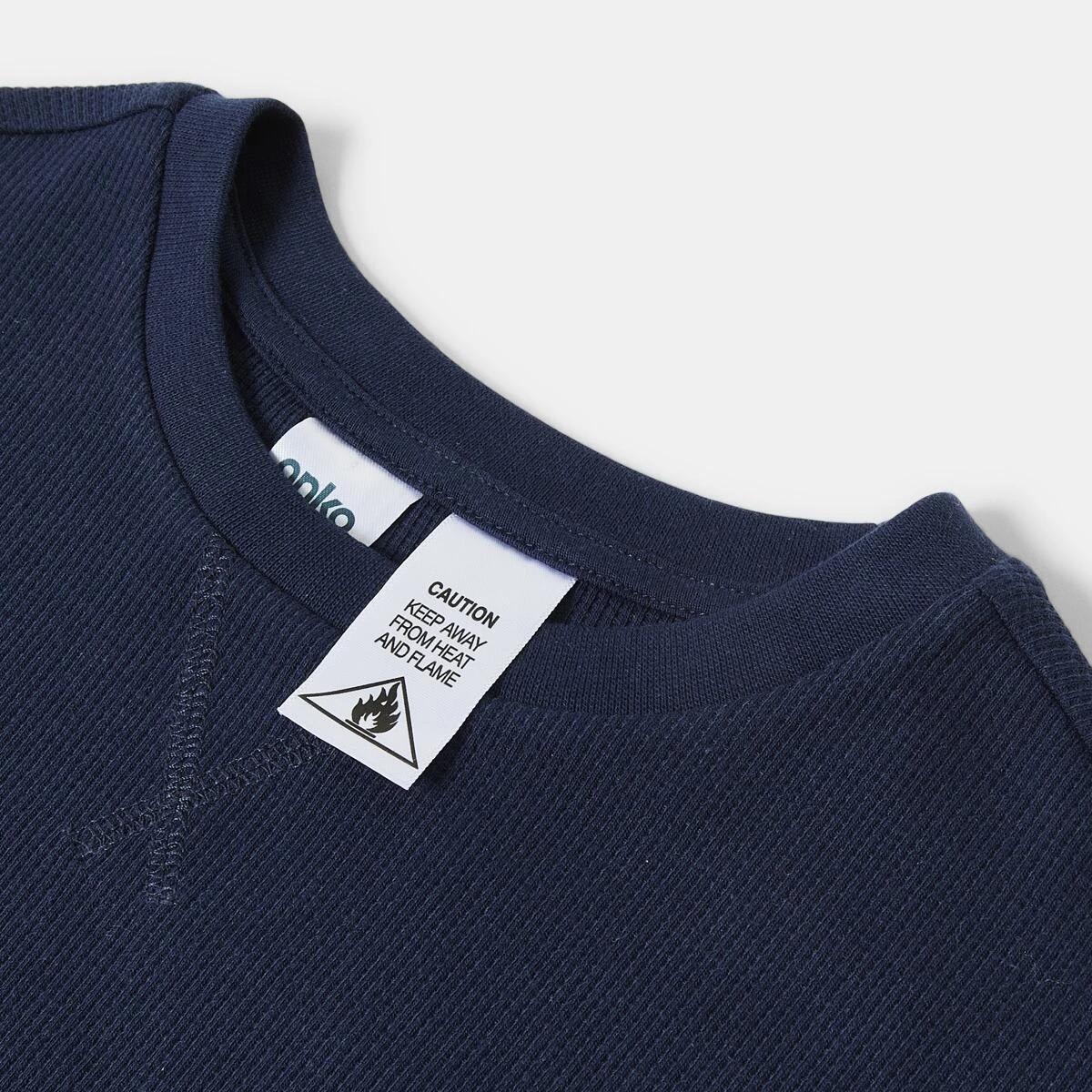 5 Waffle Pyjama Set Dress Navy, 5 of 6