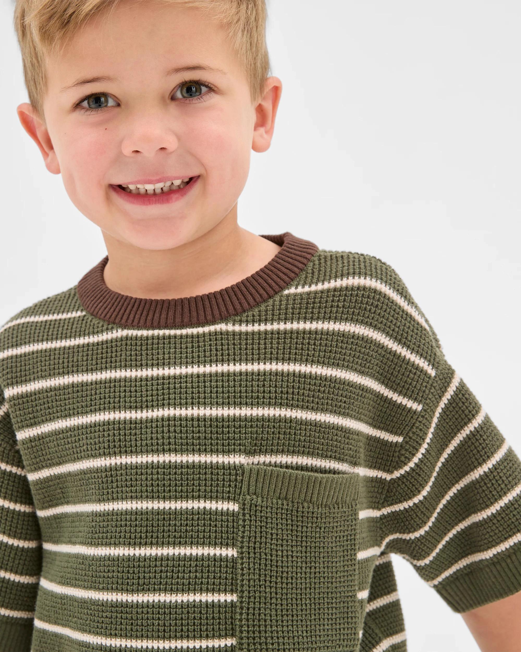 3 Target Australian Cotton Knit T-Shirt GREEN STRIPE, 3 of 6