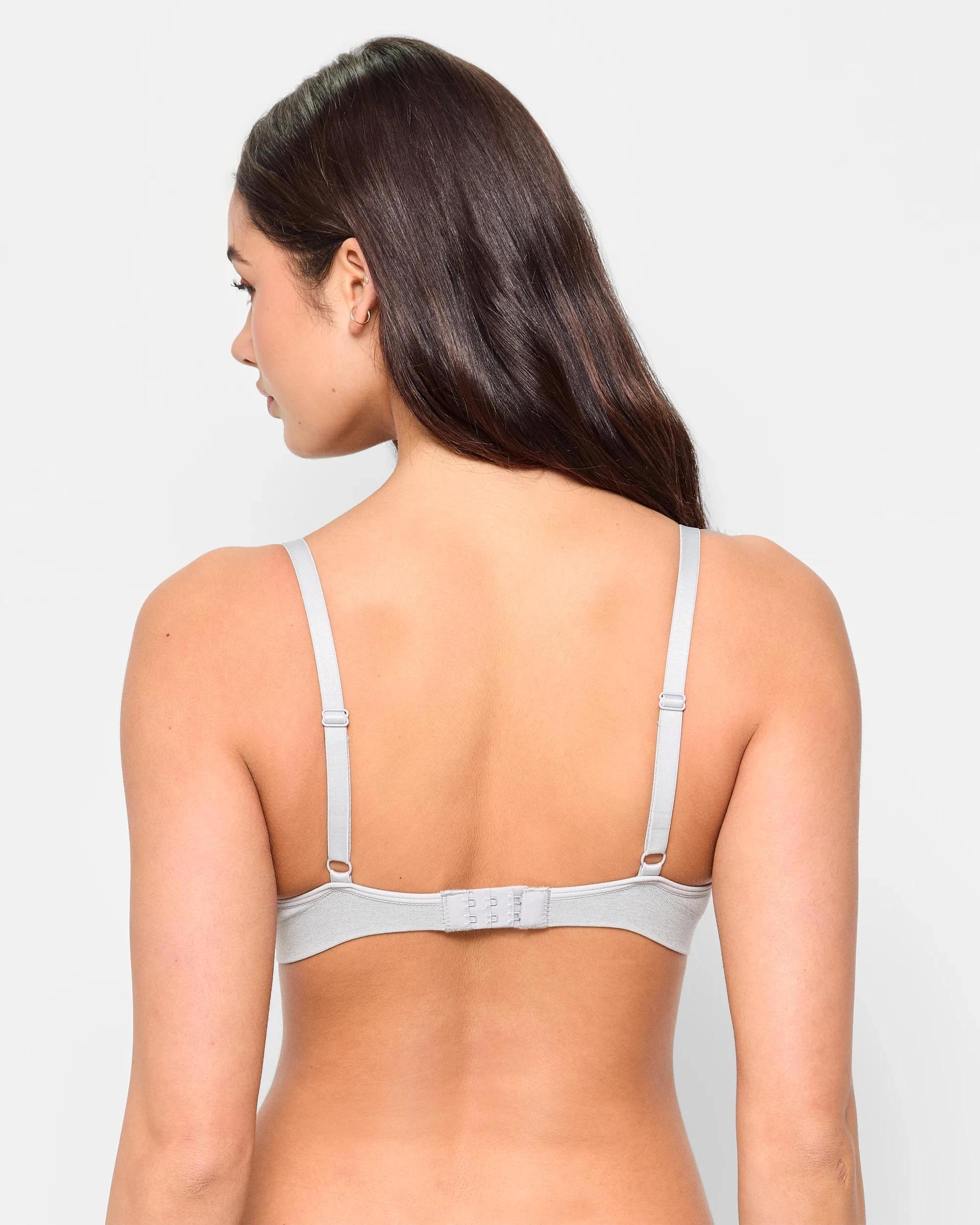 3 Lily Loves Seamfree Embossed Wirefree T-Shirt Crop Bra GREY MARLE, 3 of 3
