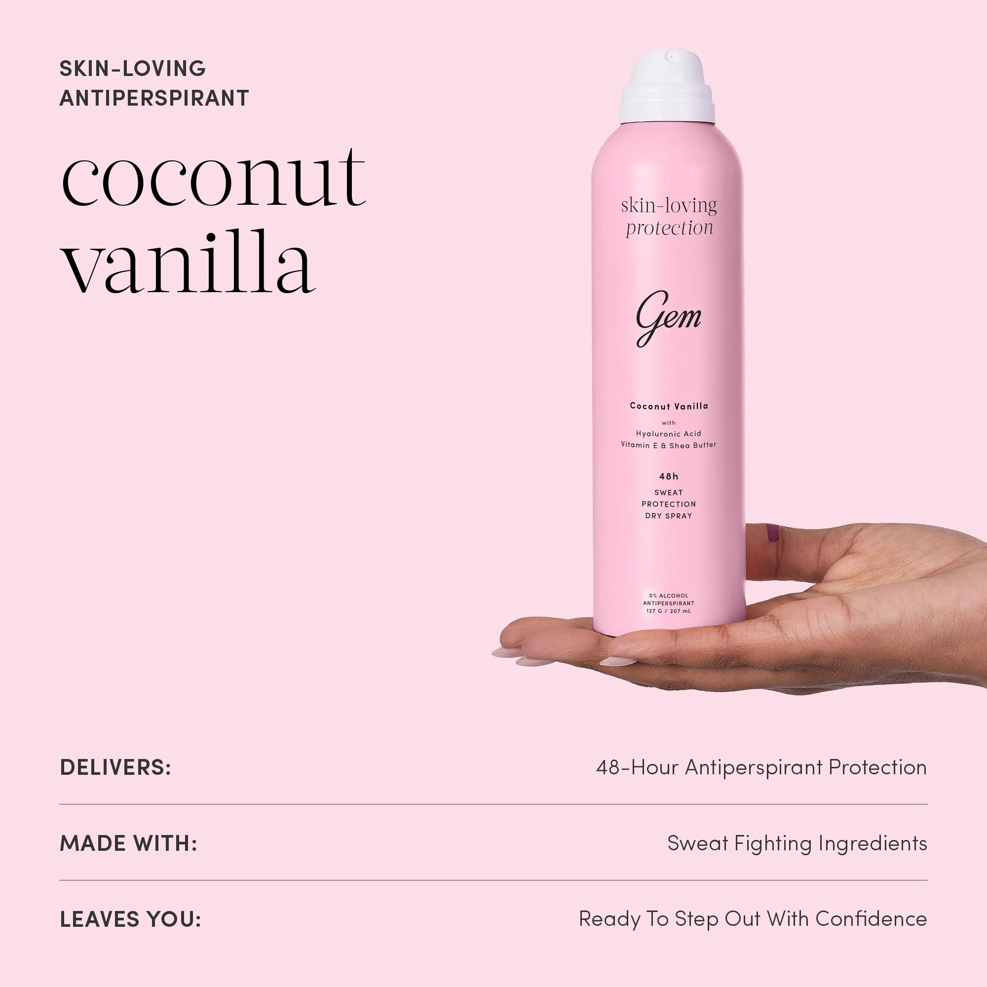 3 Gem Skin-Loving Deodorant 207ml - Coconut & Vanilla, 3 of 6