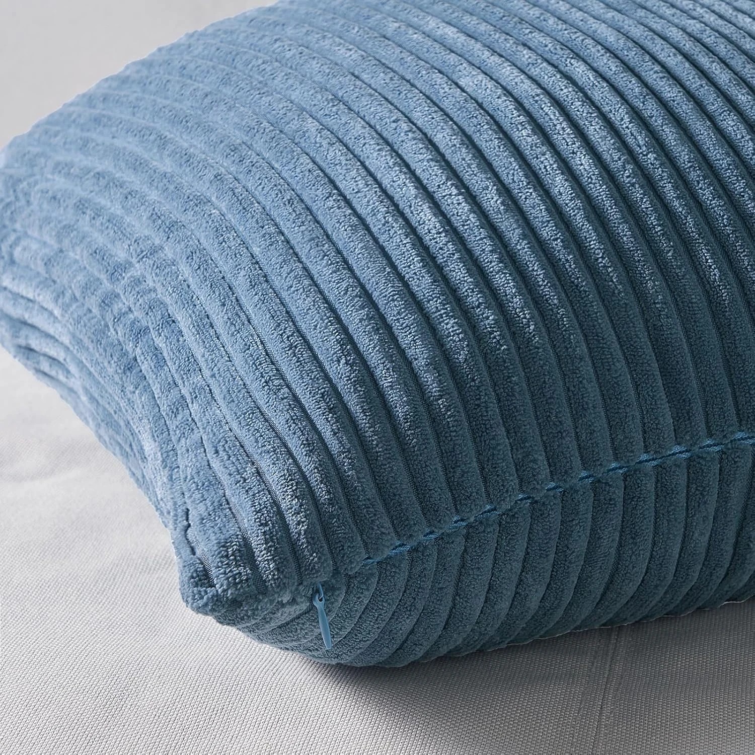4 Gioia Casa 4-Pack Corduroy Velvet Cushion Covers 45x45cm - Blue, 4 of 5