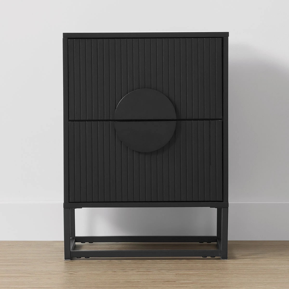 3 Stevie 2 Drawer Bedside Table - Black, 3 of 10