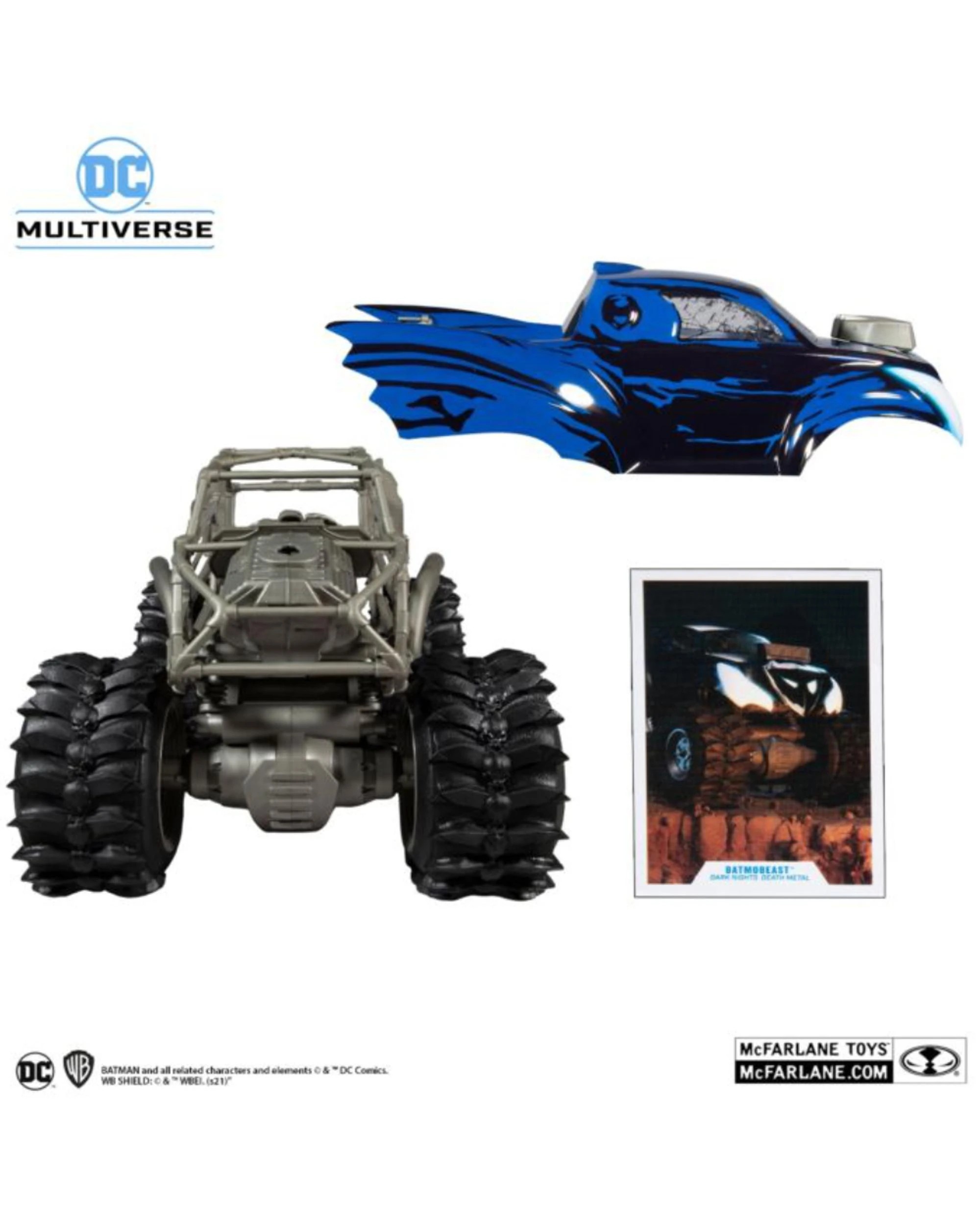 6 DC Multiverse Dark Nights: Death Metal Batmobeast 7 inch Scale Action Figure Vehicle, 6 of 7