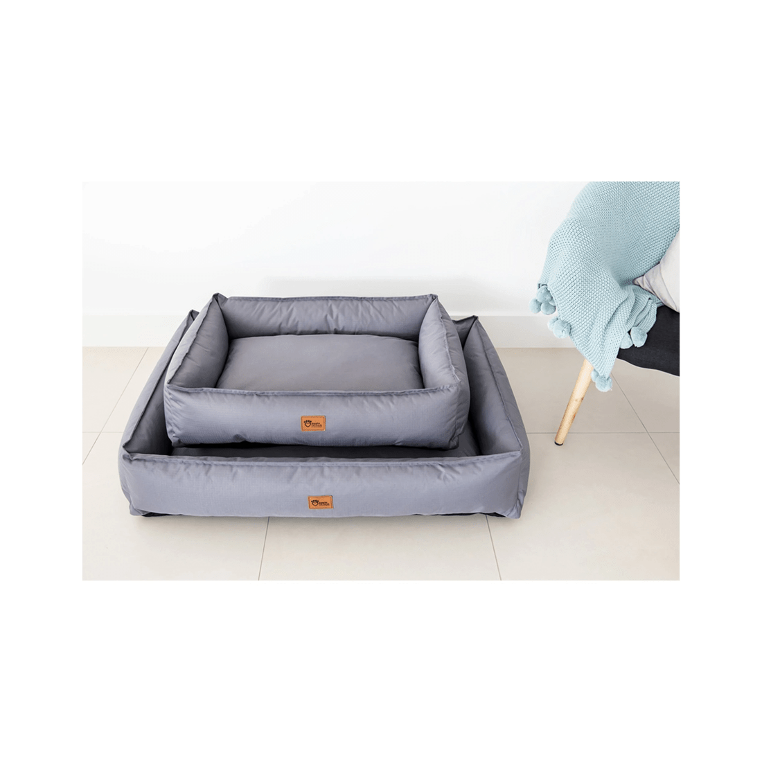 3 Superior Pet Goods Ripstop Durable Dog Lounger Bed Steel Grey Large 116cm
 - Grey, 3 of 4
